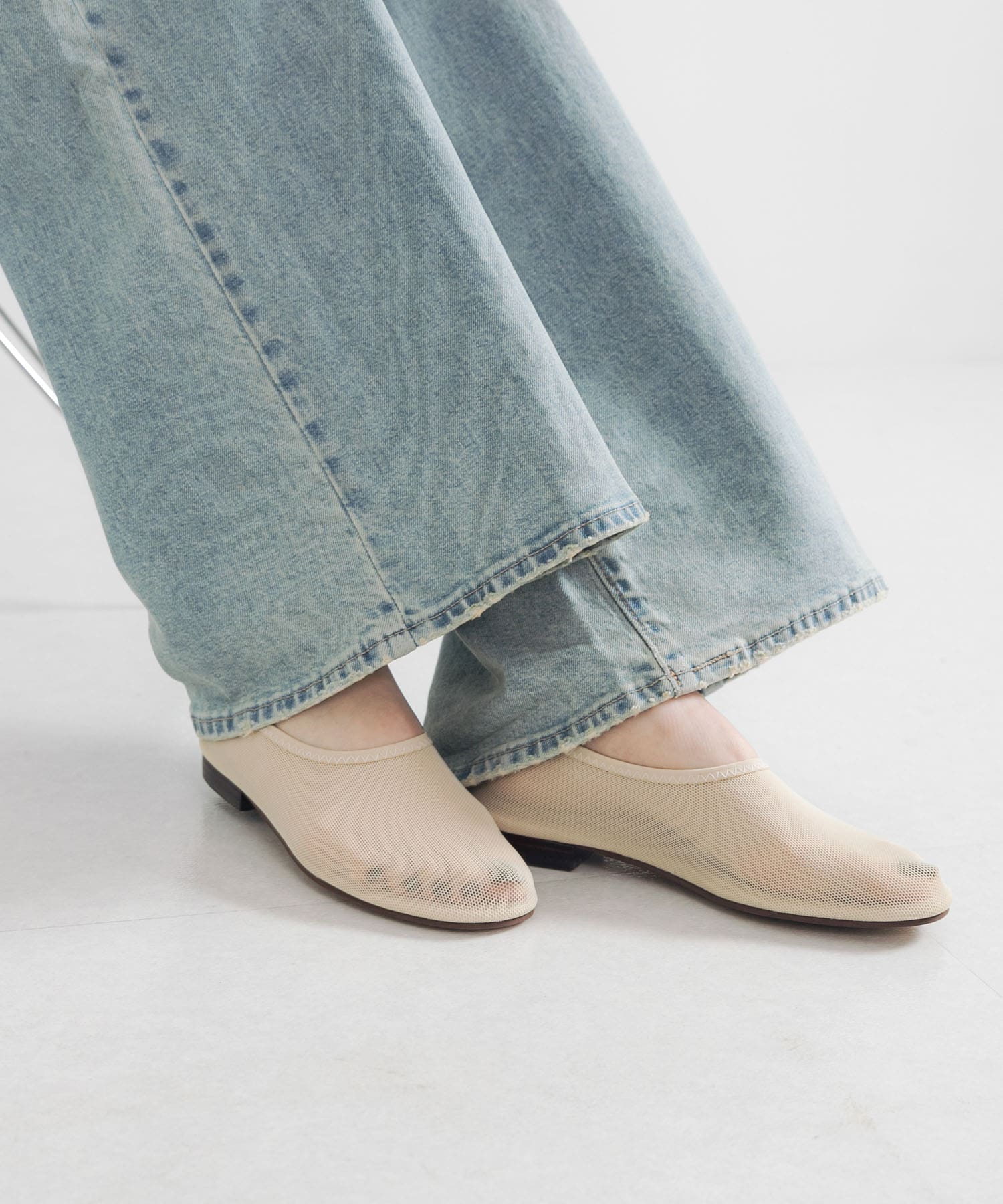 メッシュシアーバレーシューズ BEIGE 36