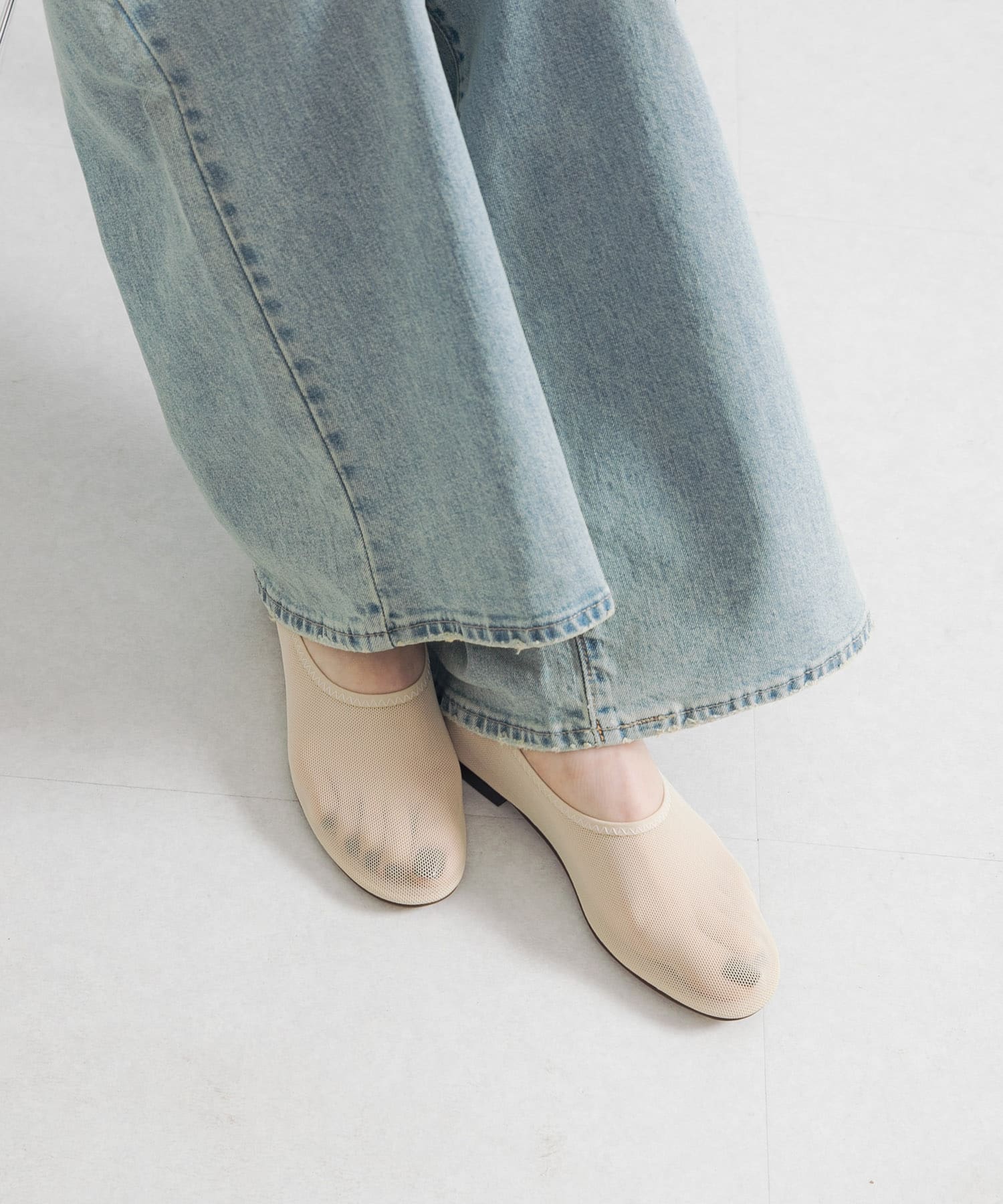 メッシュシアーバレーシューズ BEIGE 36