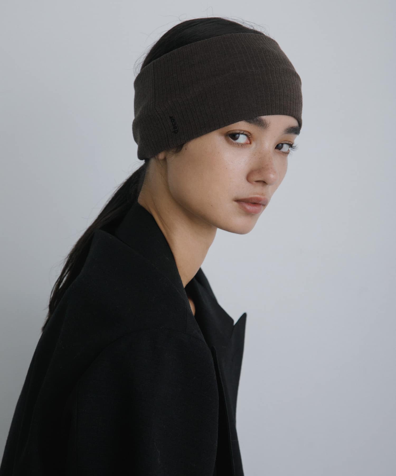 decor『デコール』　Rib Wide Hairband BROWN -