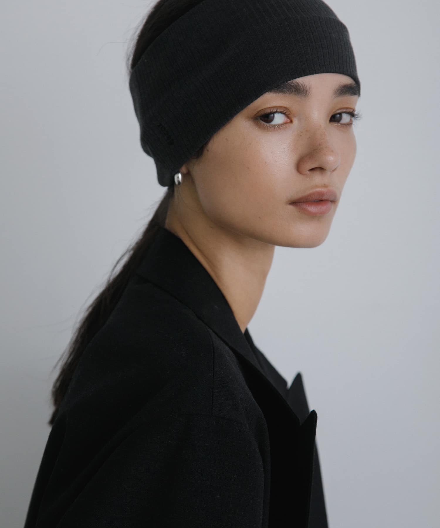 decor『デコール』　Rib Wide Hairband BLACK -