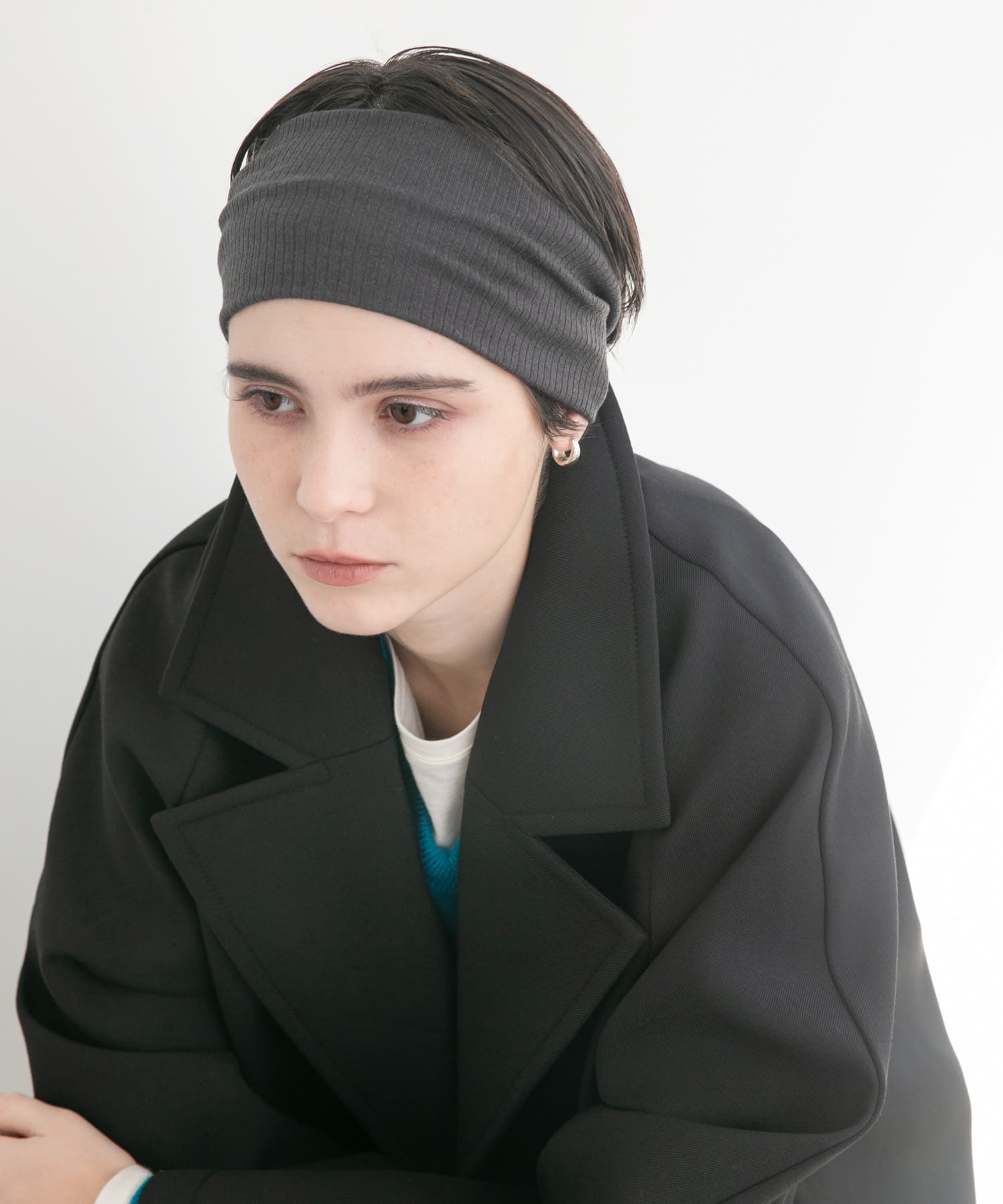 decor『デコール』　Rib Wide Hairband GRAY -