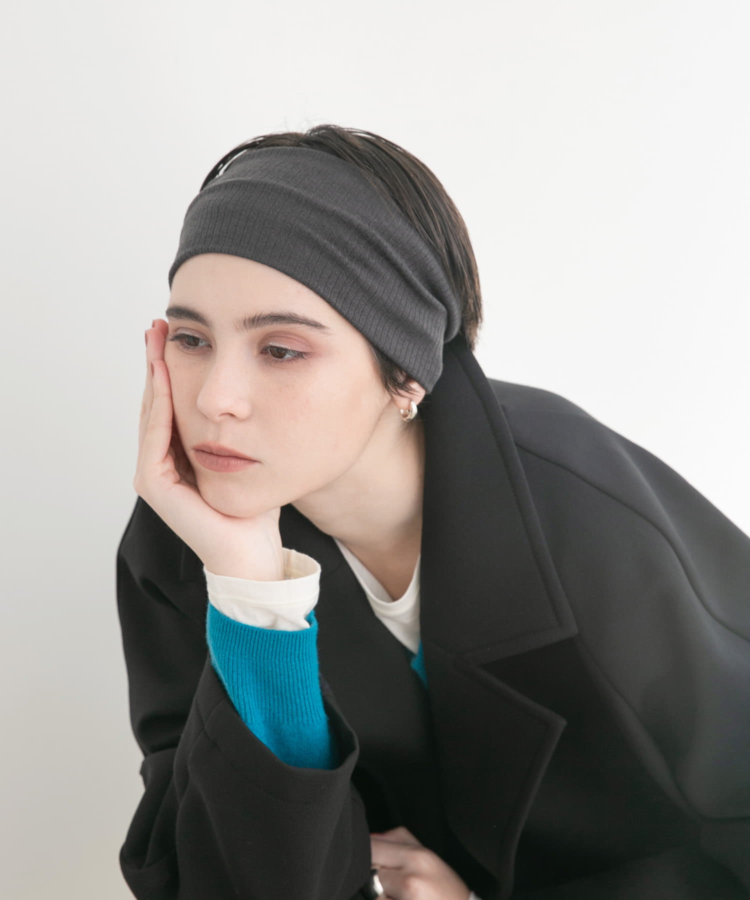 decor『デコール』　Rib Wide Hairband GRAY -