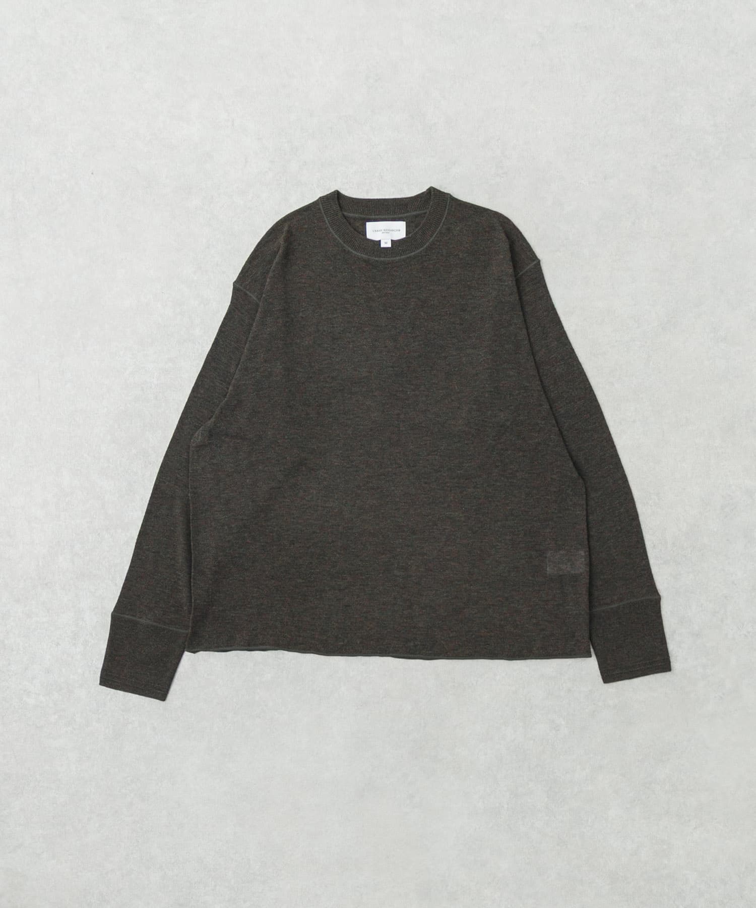 new basic　LOA LONG-SLEEVE KNIT T-SHIRTS KHAKI M