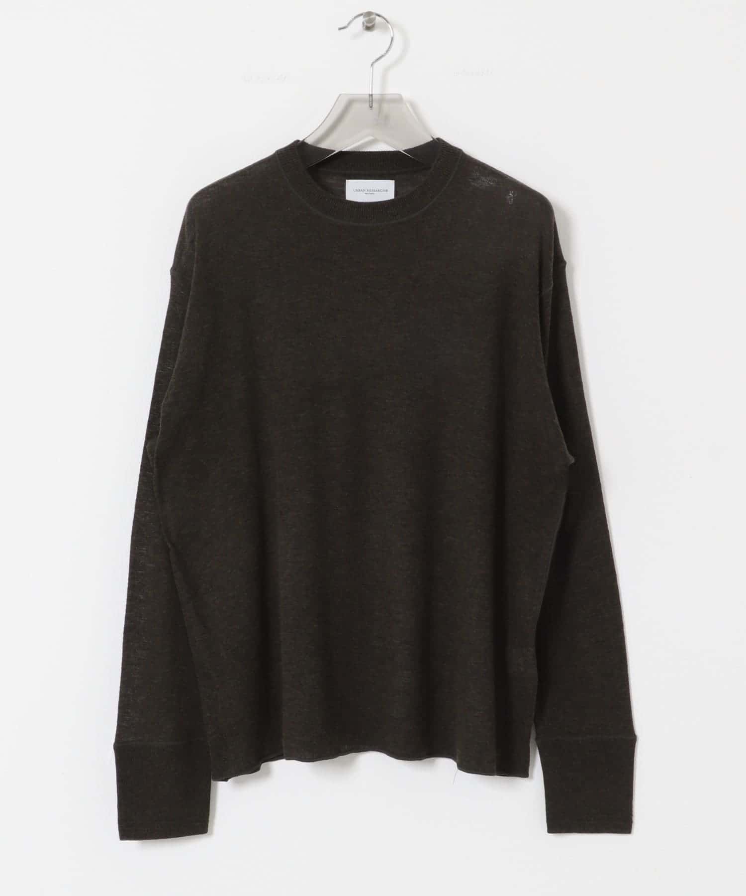 new basic　LOA LONG-SLEEVE KNIT T-SHIRTS KHAKI M