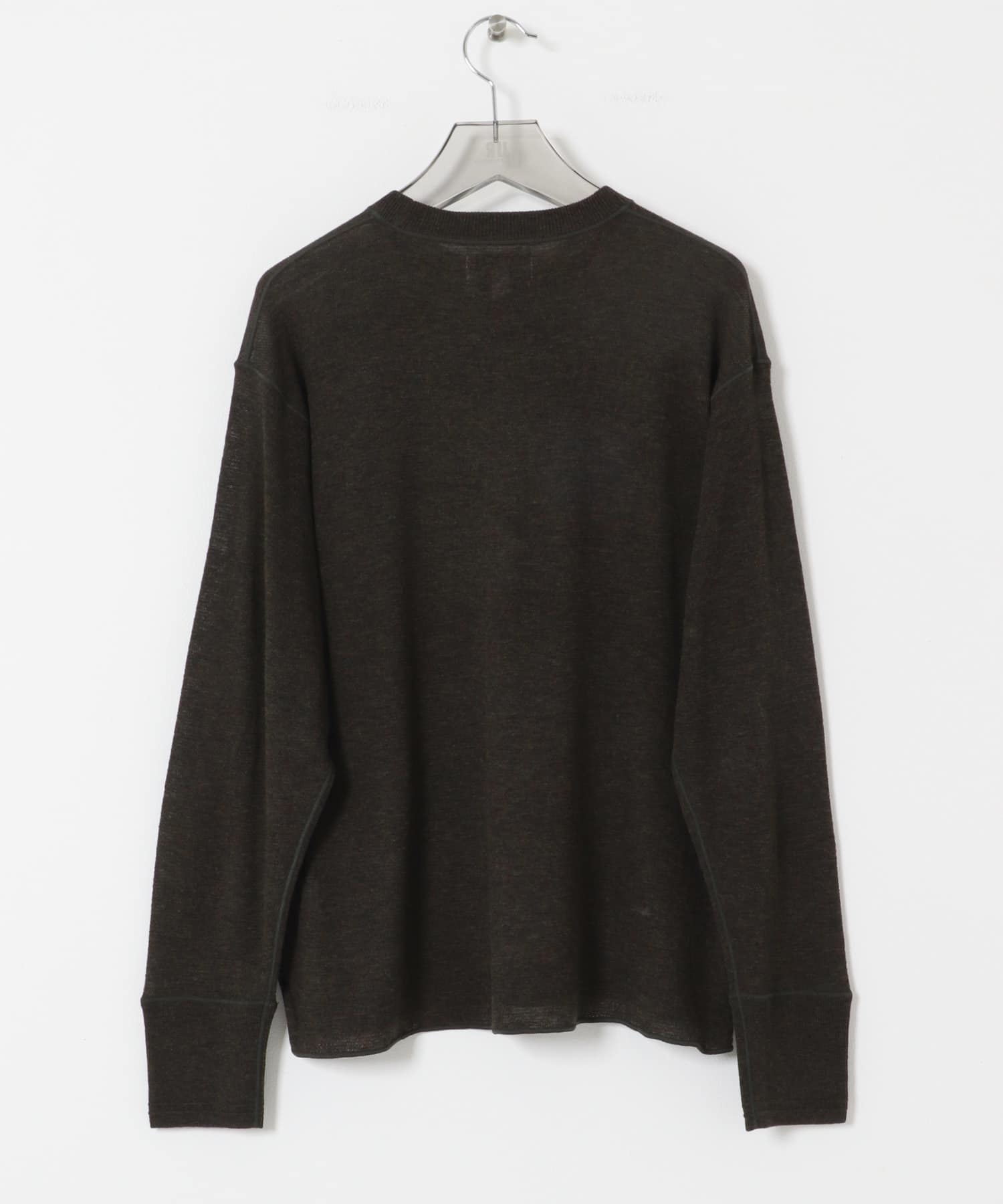 new basic　LOA LONG-SLEEVE KNIT T-SHIRTS KHAKI M