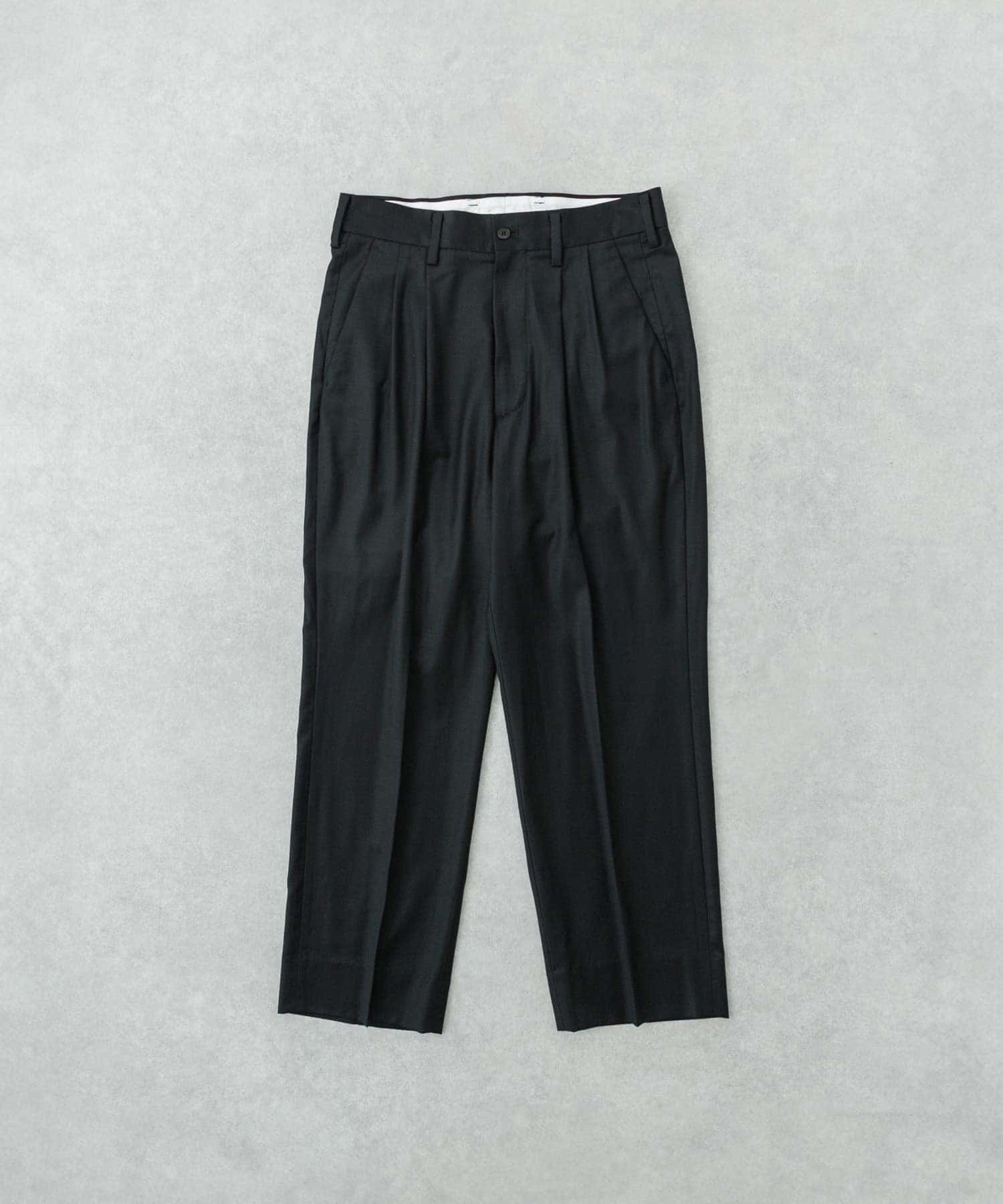 new basic　Wool Silk Gabardine Pants BLACK M