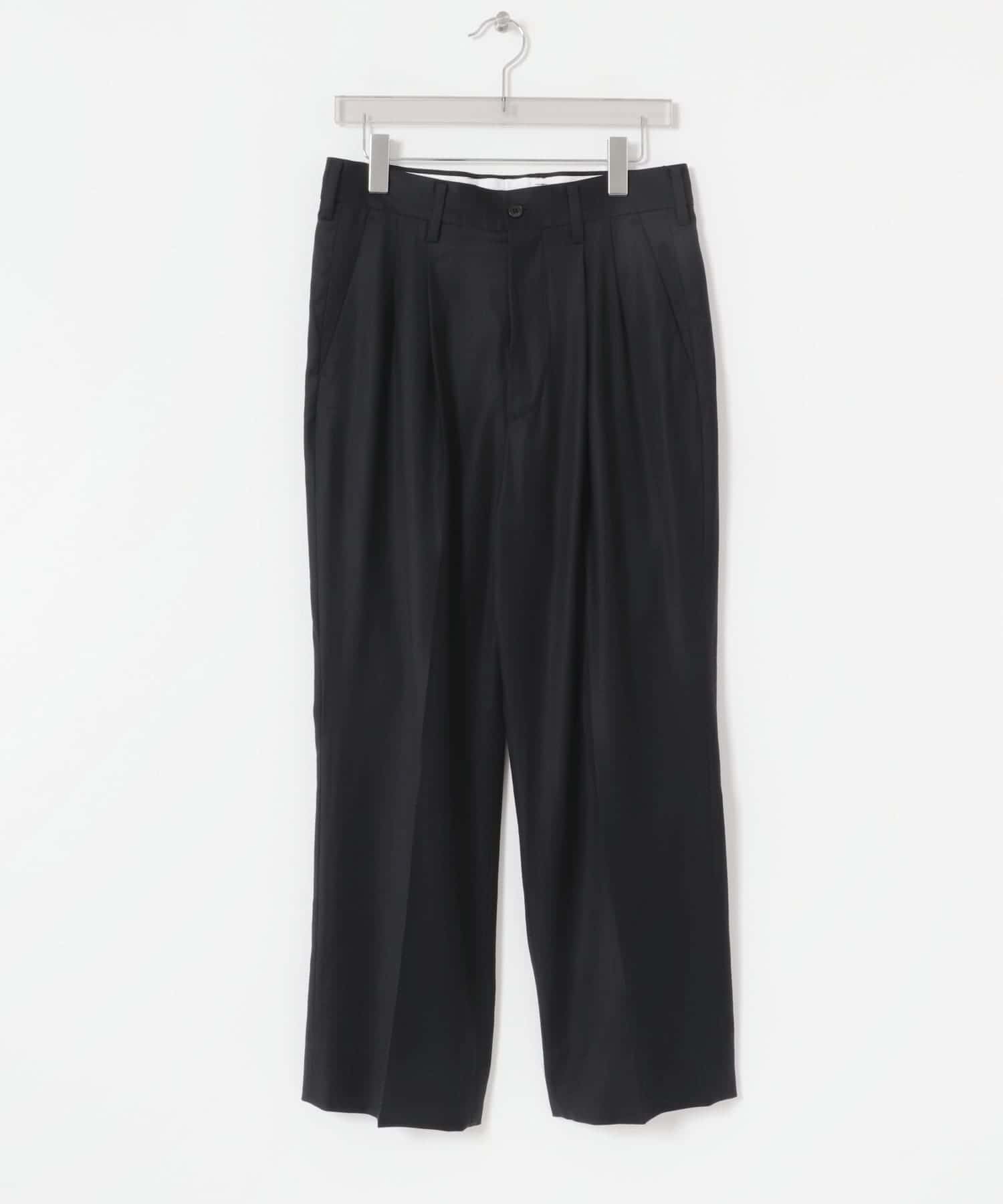new basic　Wool Silk Gabardine Pants BLACK M