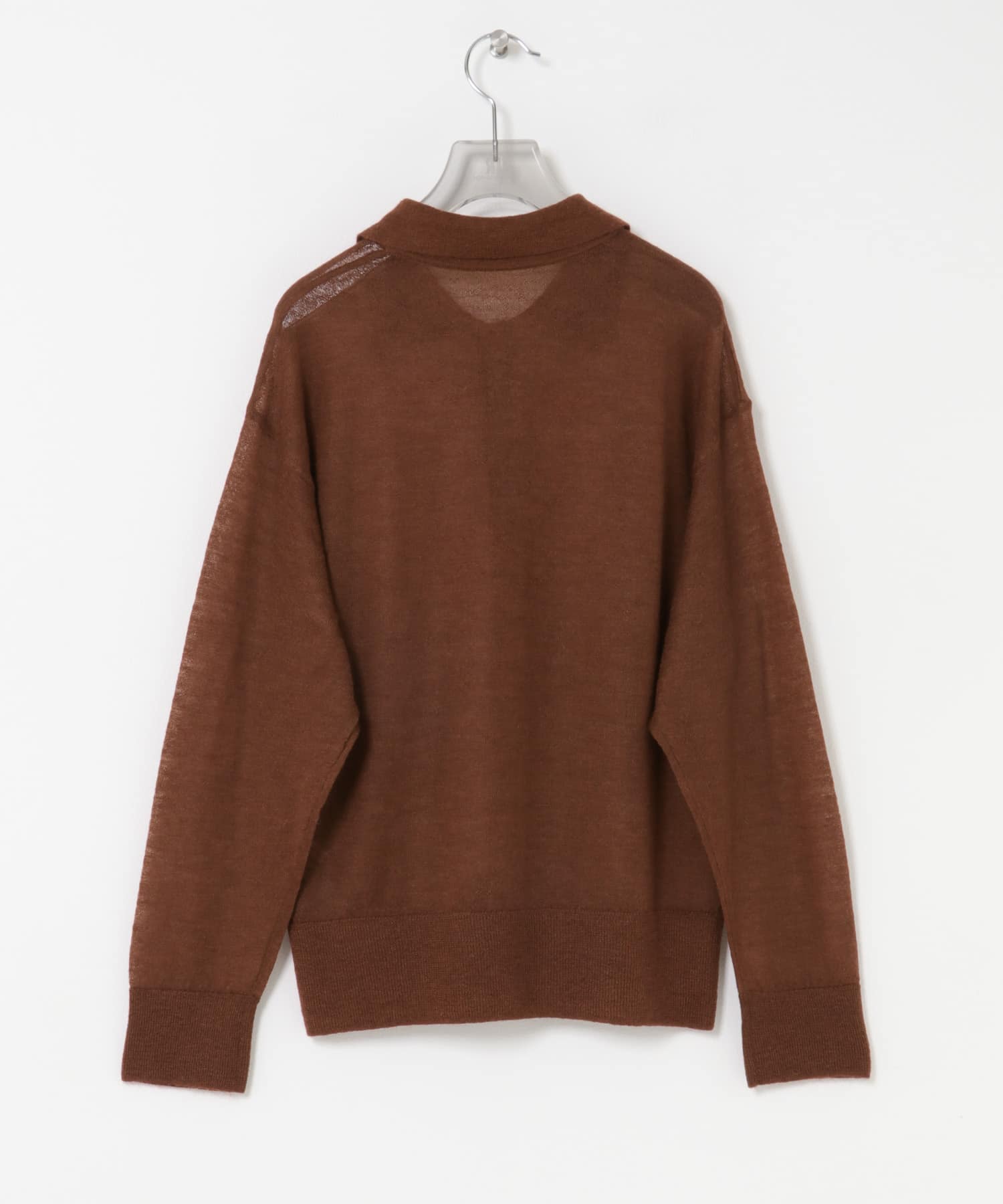 ヘアリーポロ衿付きニット BRICK FREE