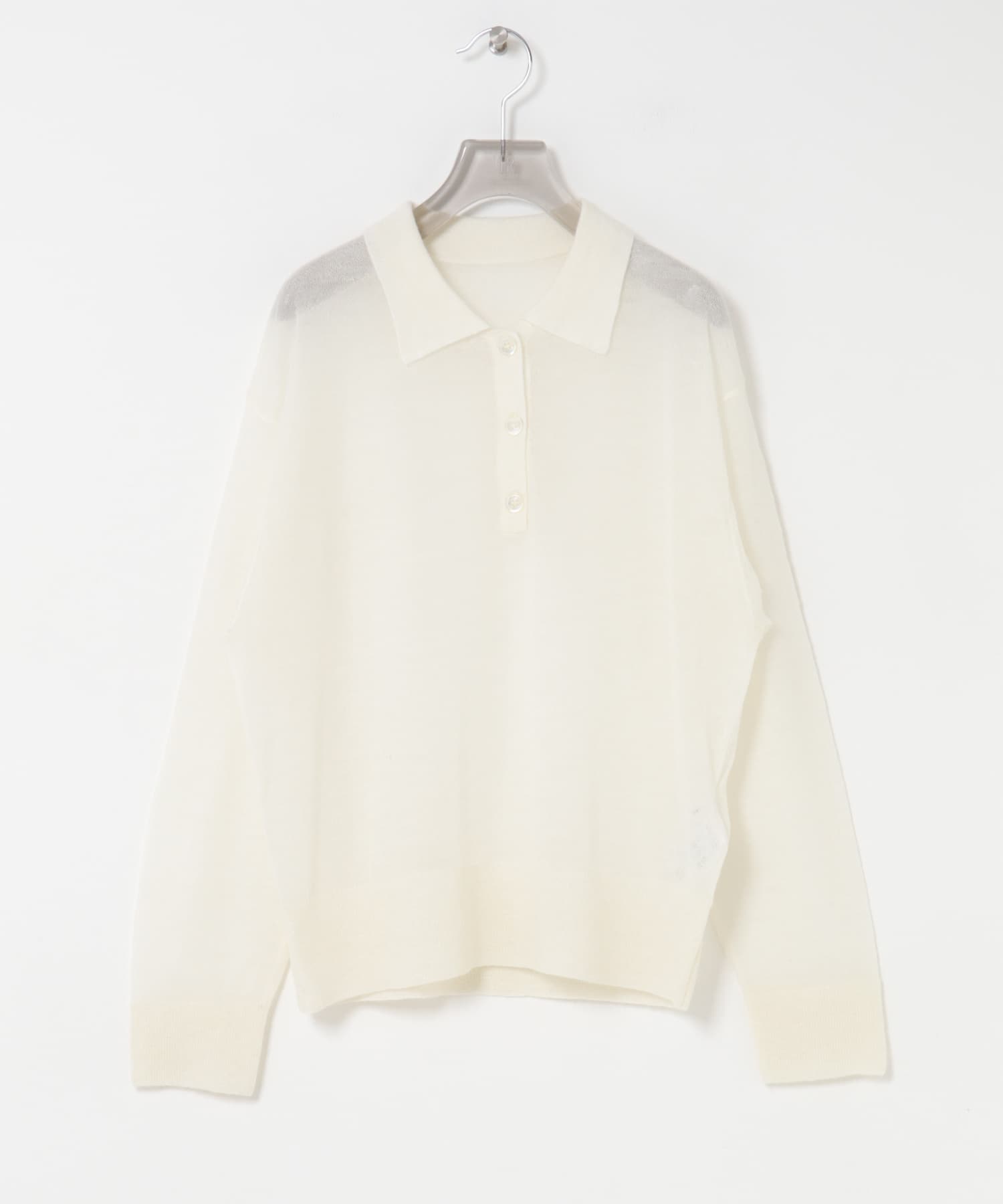 ヘアリーポロ衿付きニット OFF FREE