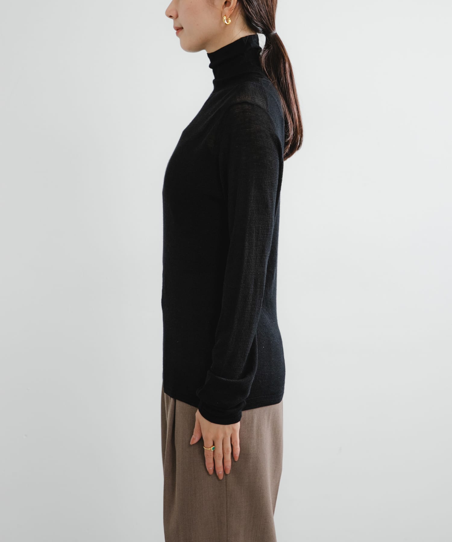 new basic　LOA THERMAL TURTLEKNIT BLACK FREE
