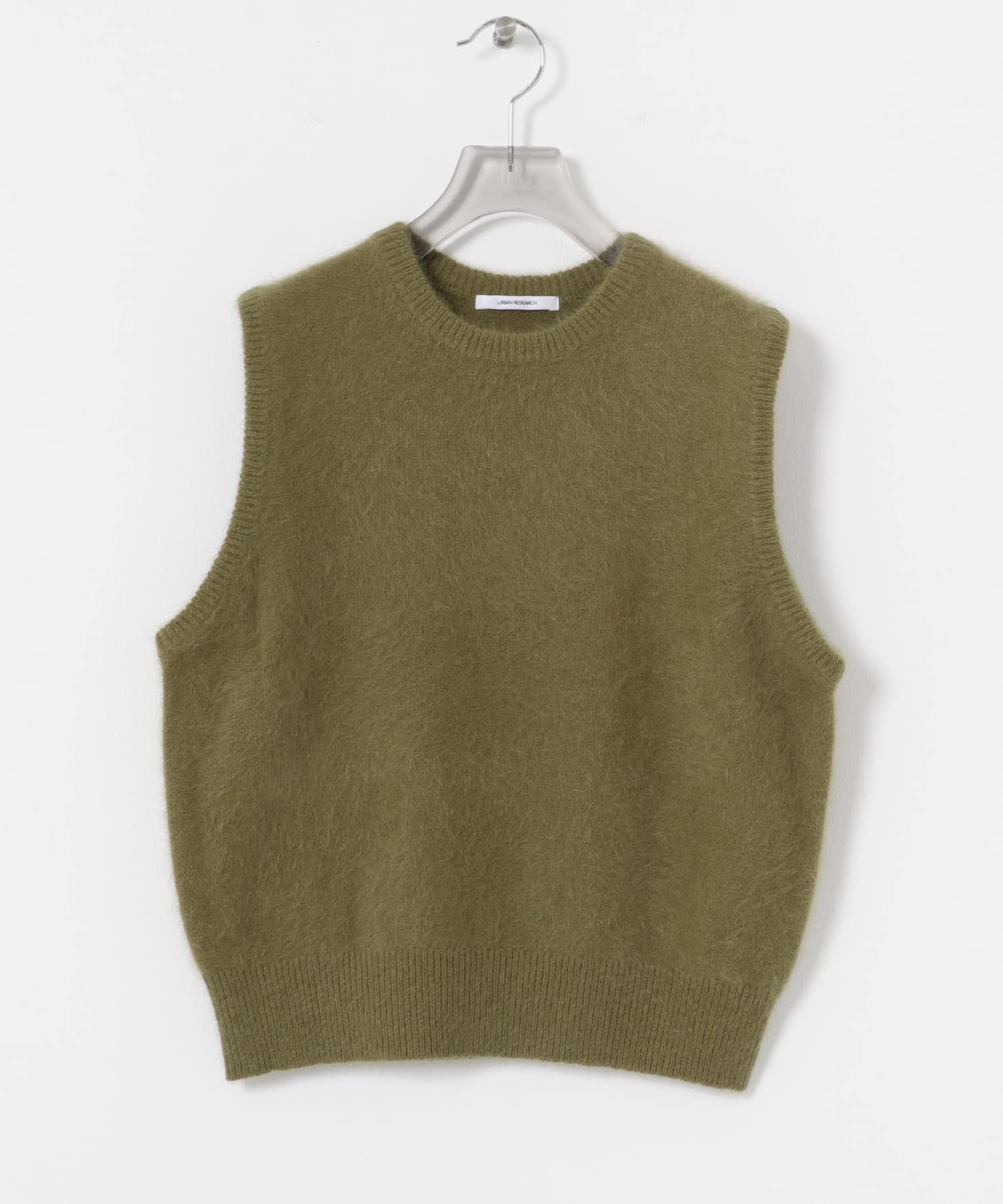 FOX/CASHMEREクルーネックベスト KHAKI FREE