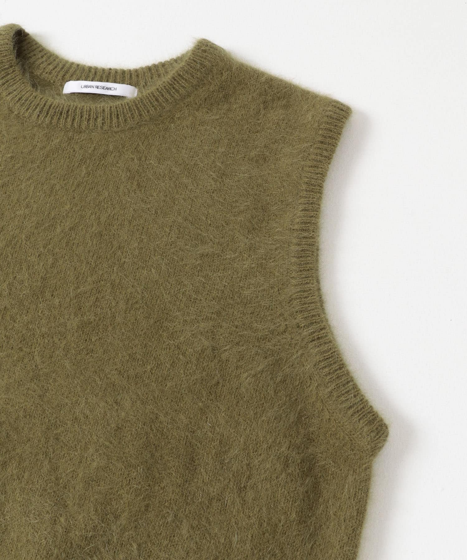 FOX/CASHMEREクルーネックベスト KHAKI FREE