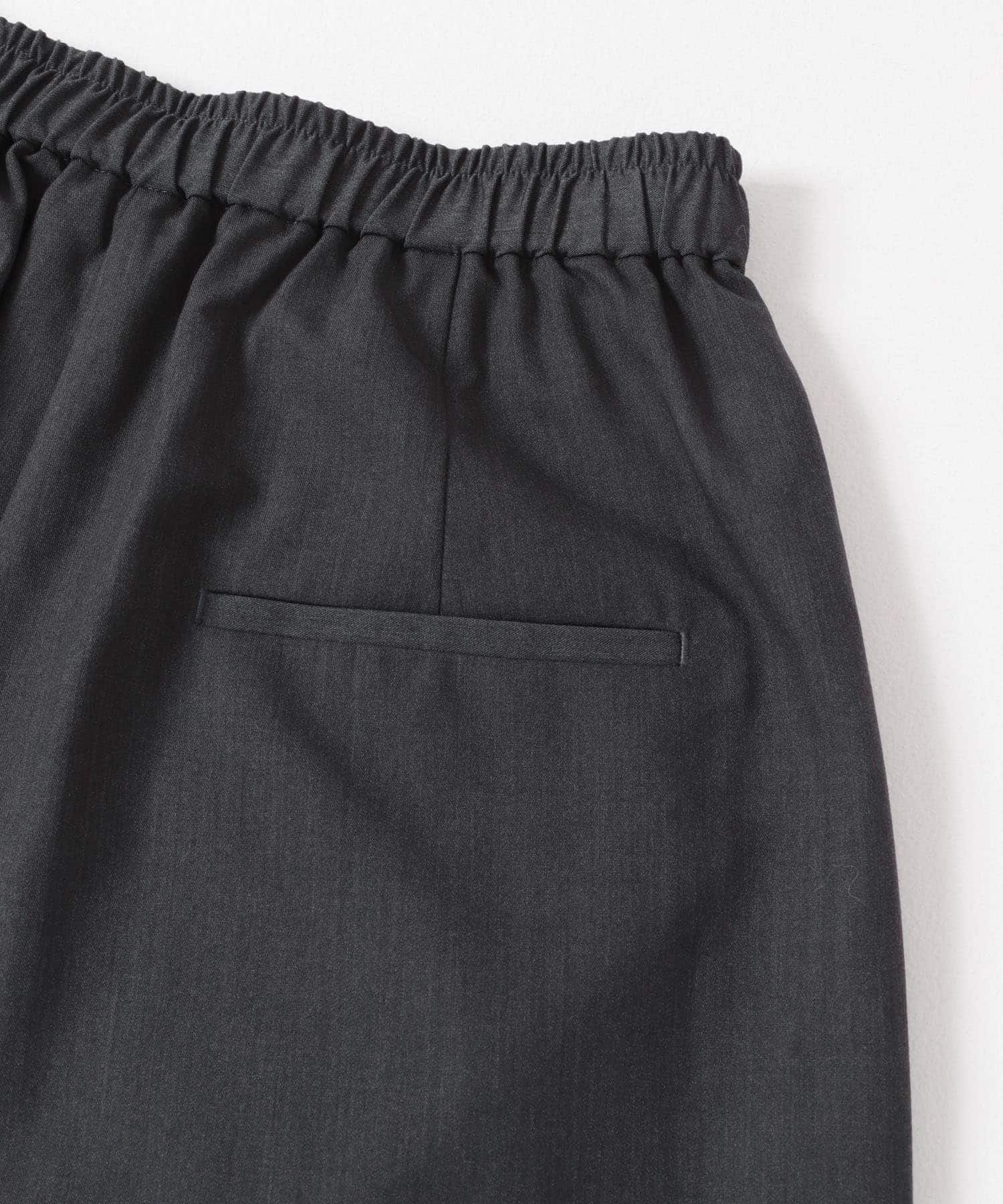 『3サイズ展開』『イージーケア』 ウール混タックギャザーストレートパンツ CHARCOAL 36