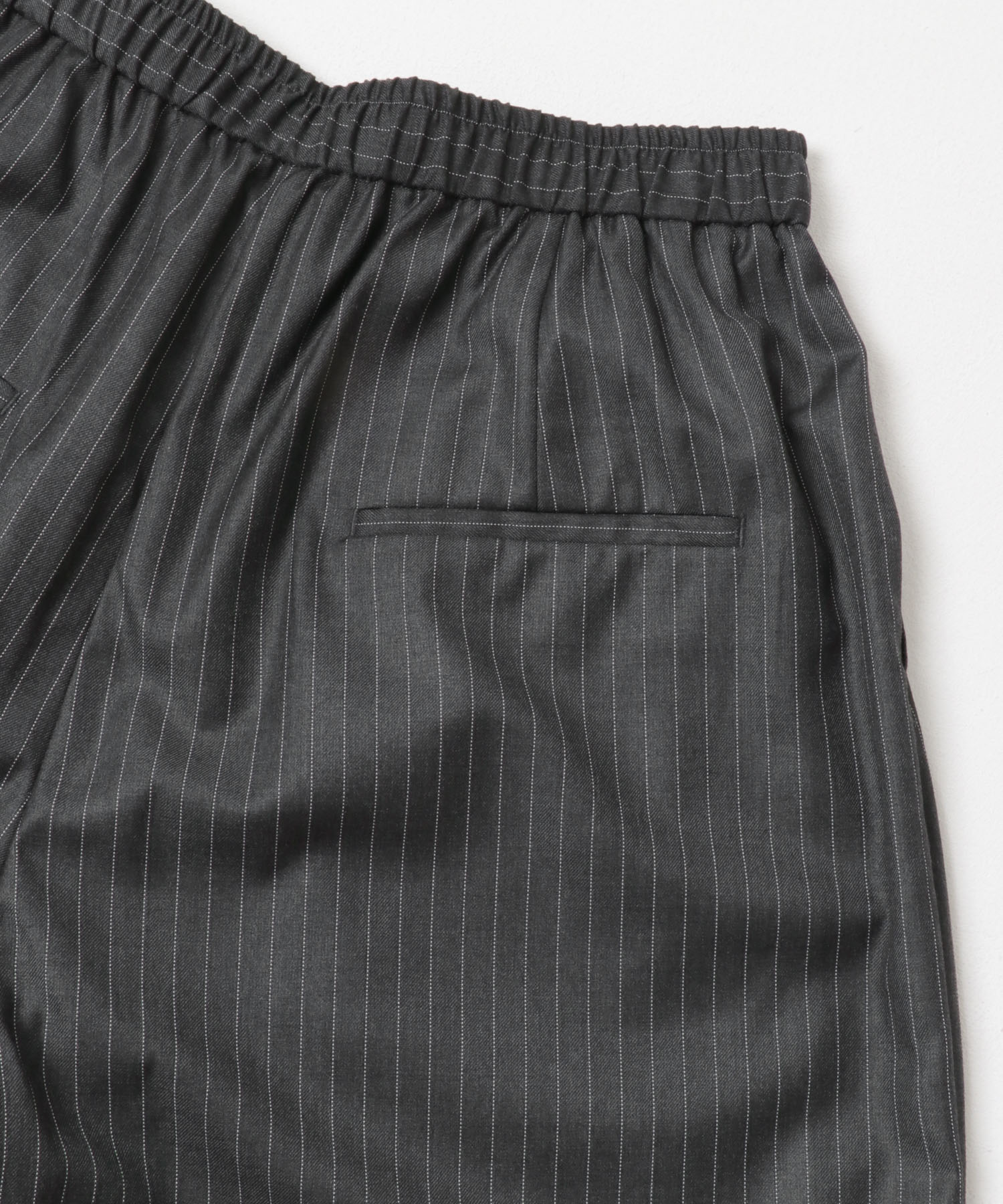 『3サイズ展開』『イージーケア』 ウール混タックギャザーストレートパンツ CCL STRIPE 36