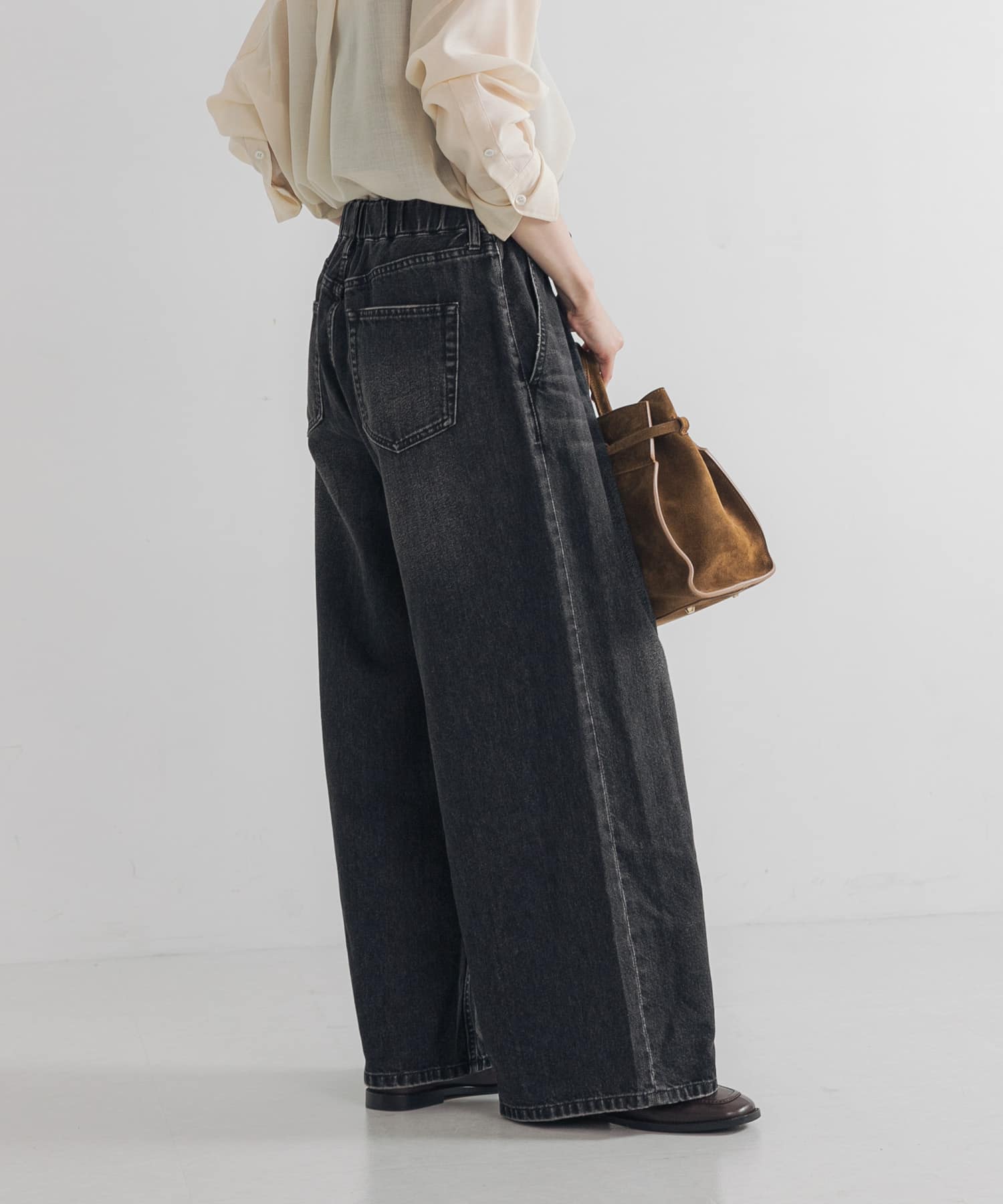 デニムイージーワイドパンツ