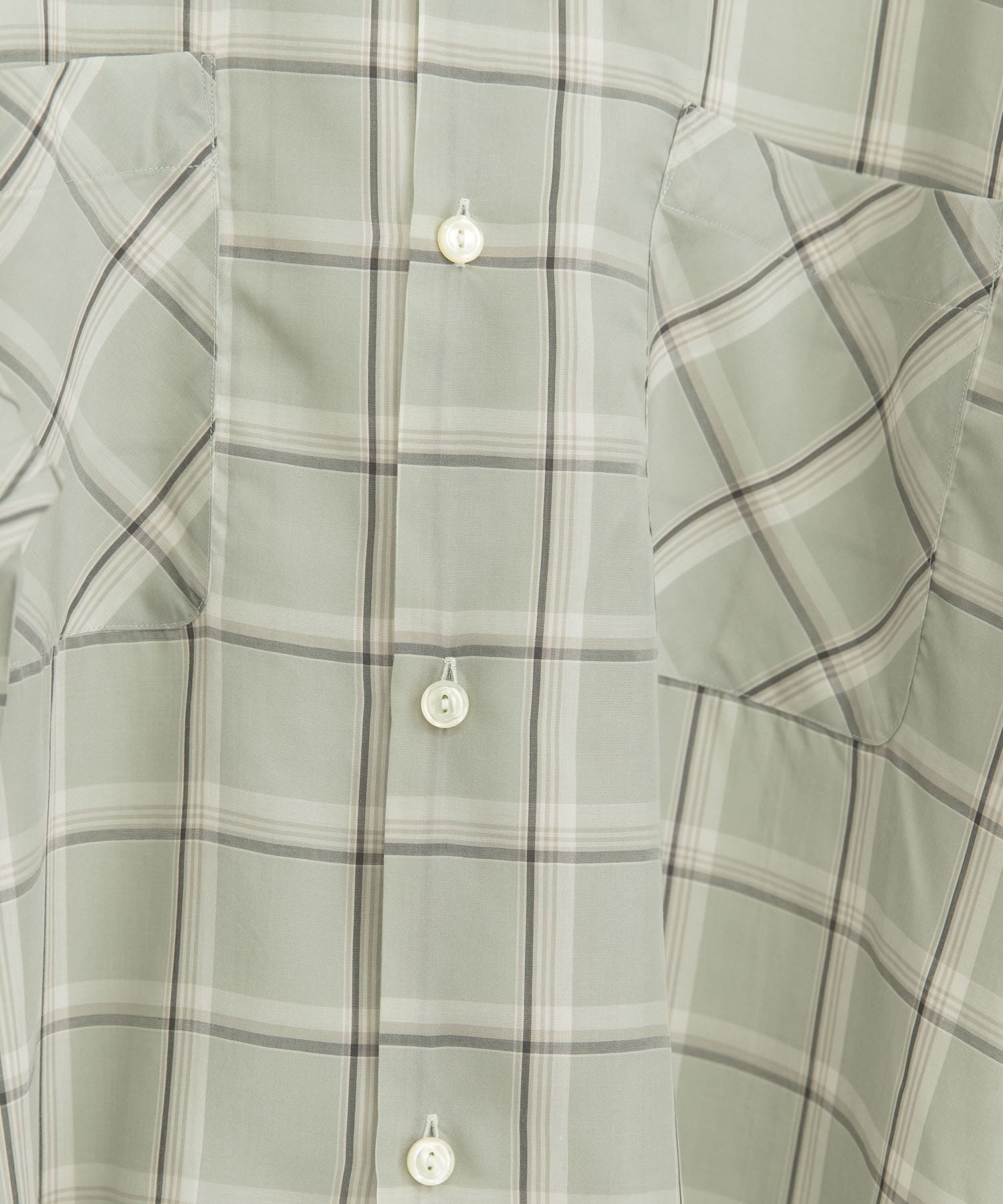 WORK NOT WORK　Open Collar Checked Shirts MINT M