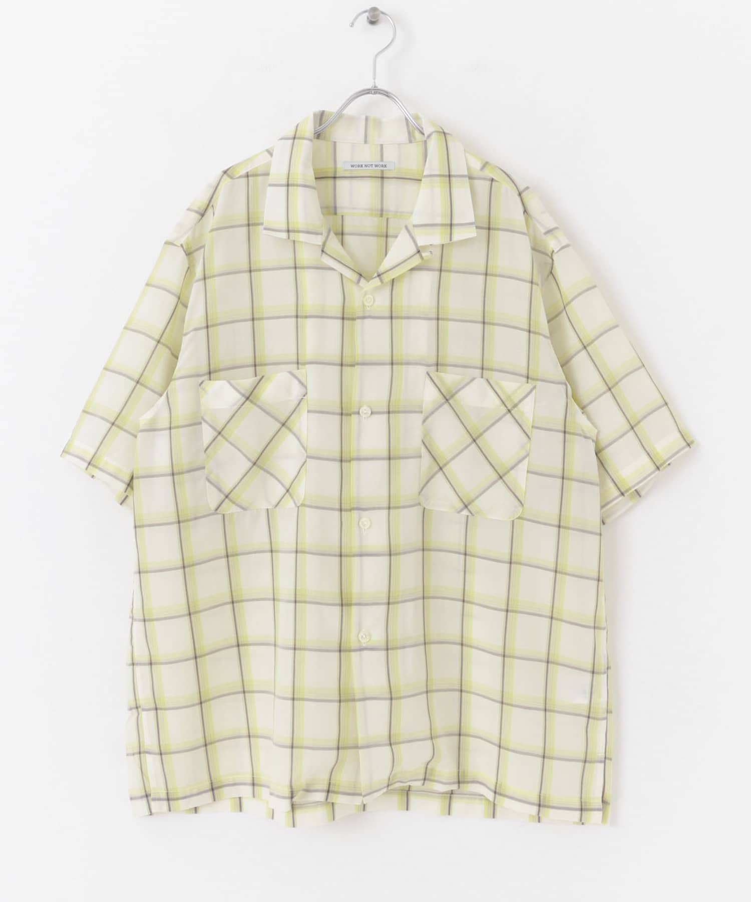 WORK NOT WORK　Open Collar Checked Shirts