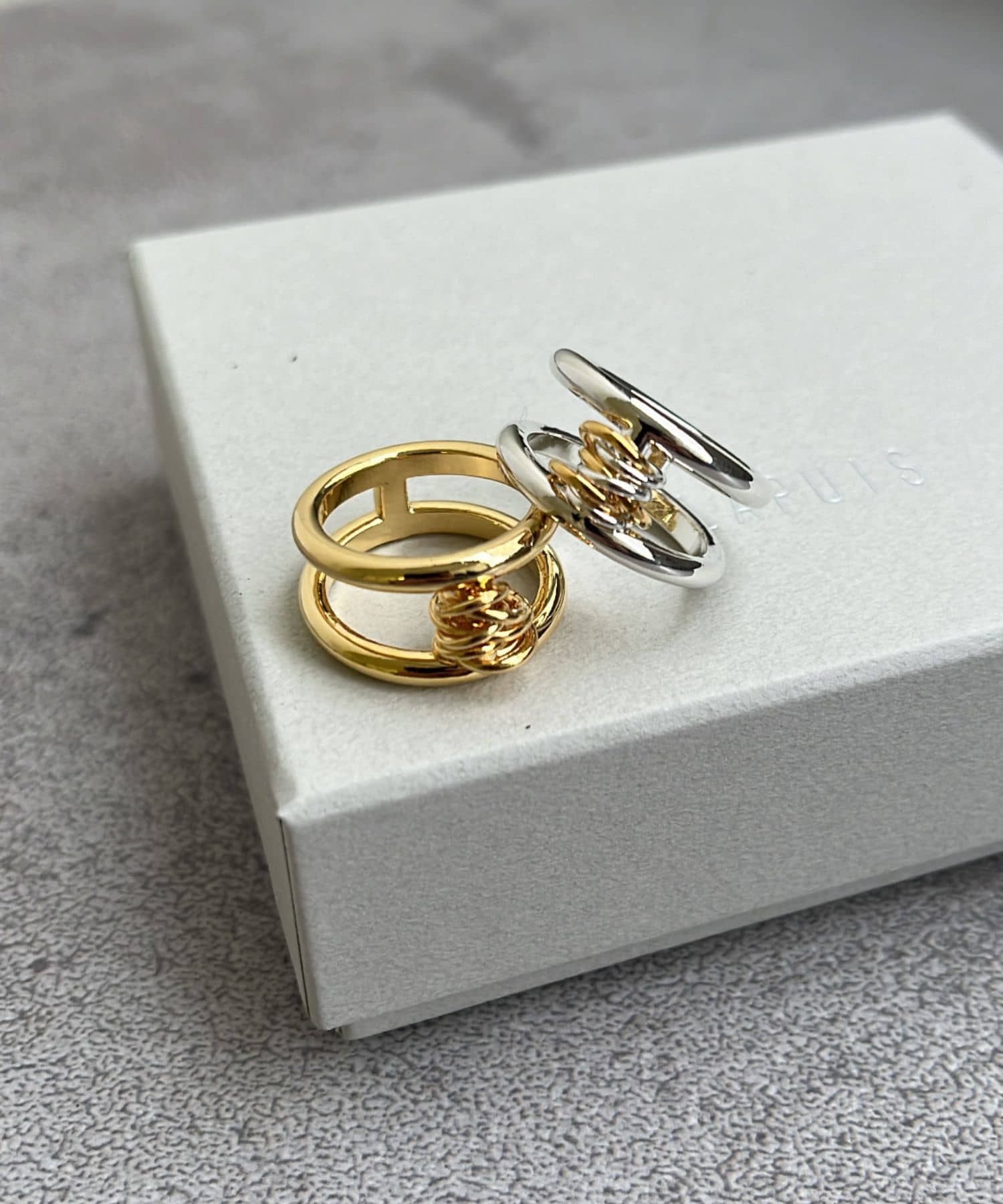 Lapuis　VERTICAL COIL リングA GOLD 9