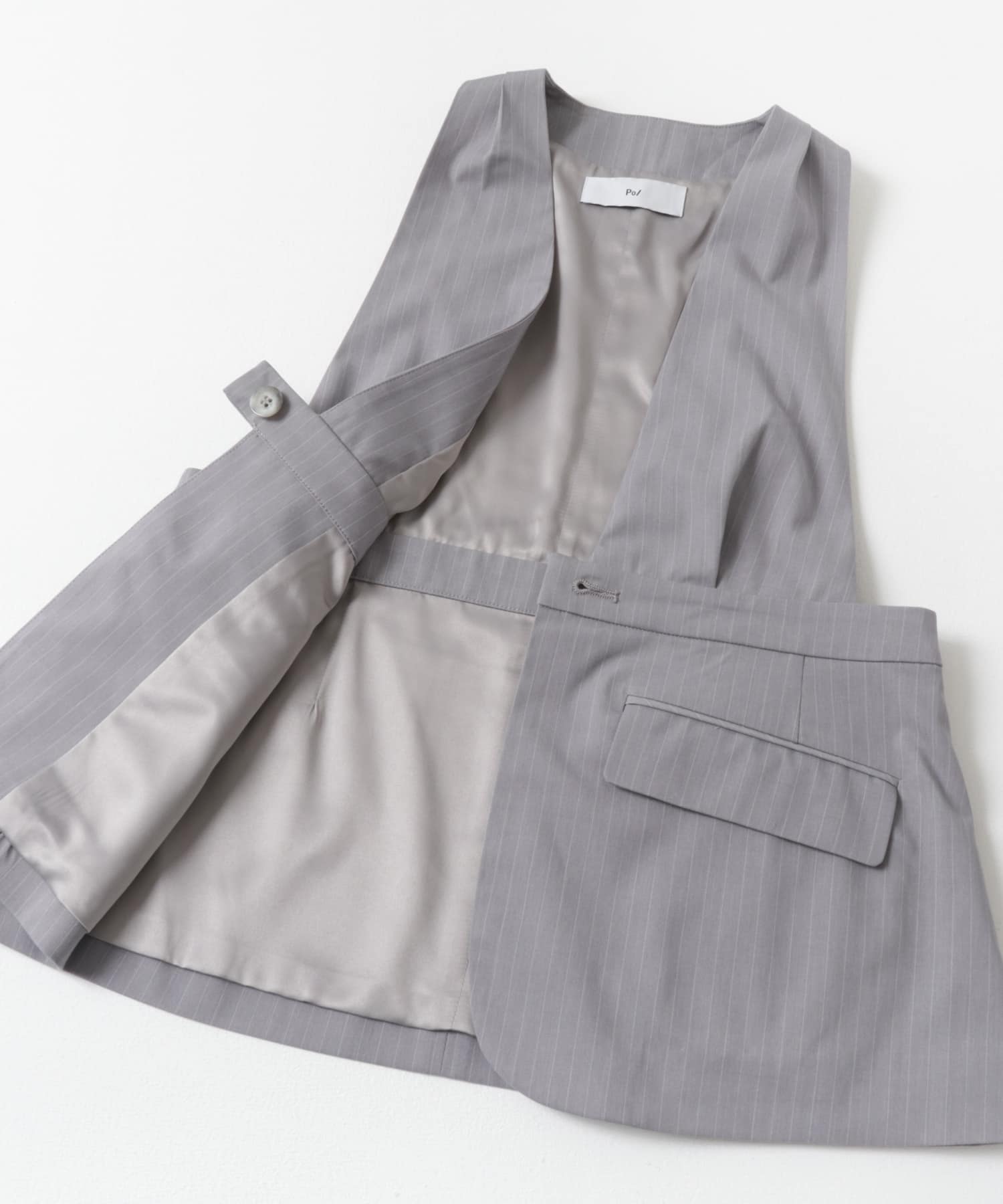 Po/　Stripe vest stripegray FREE
