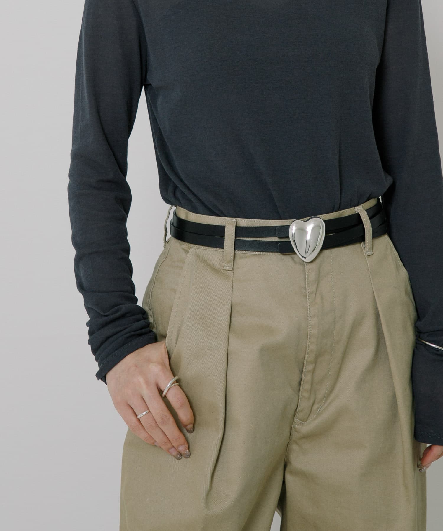 A VACATION HEART W SILVER BELT(- BLK BLK): ファッション雑貨｜URBAN