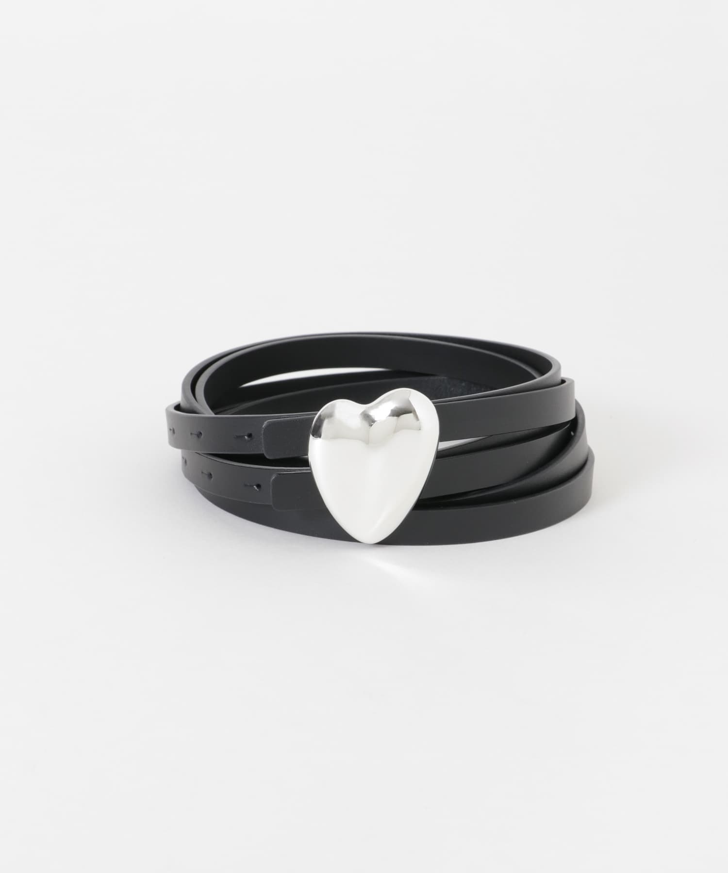【A VACATION】BELT HEART 30 SILVER A VACATION [Excellent Condition] HEART 30 SILVER Heart Buckle