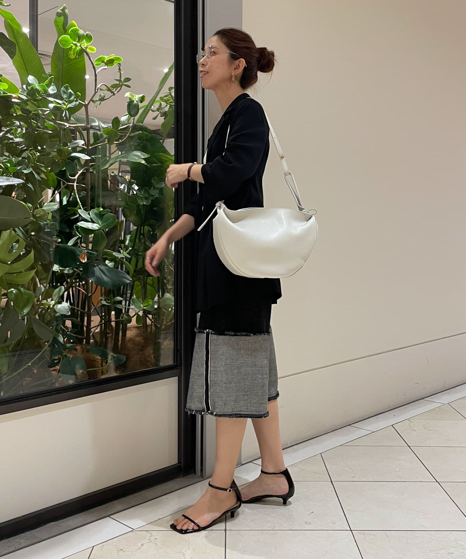 MARROW　HALFMOON SHOULDER M WHITE -