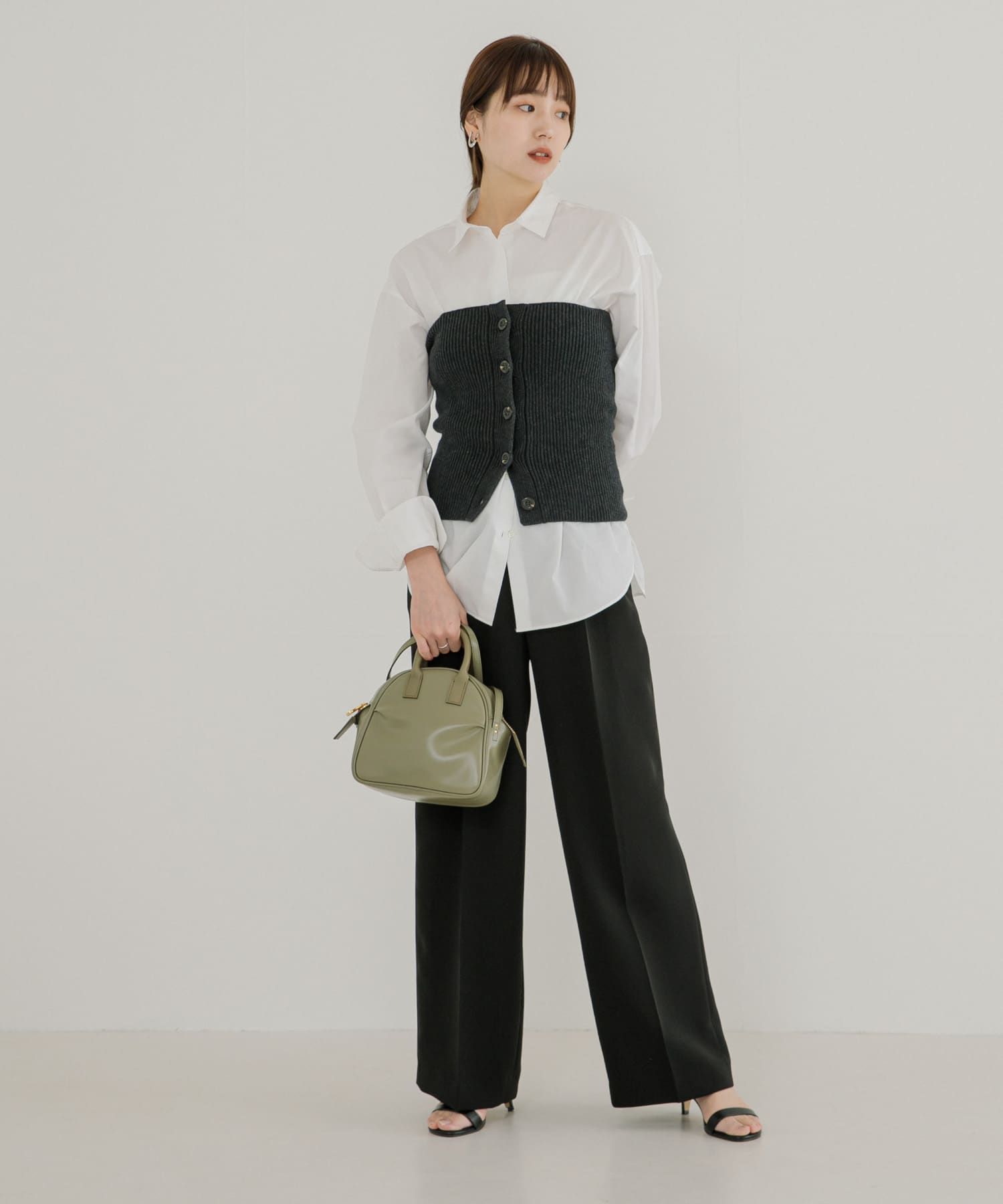 PIENI　BOSTON with strap OL/GR -