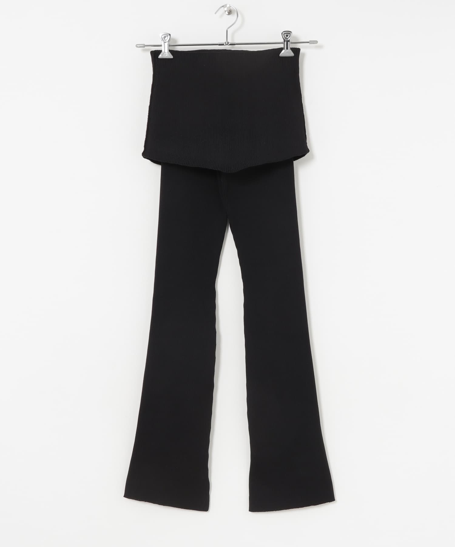 TAN　RIB KNITTED 2WAY PANTS BLACK FREE