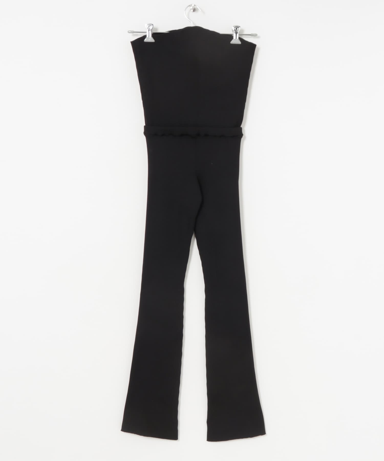TAN　RIB KNITTED 2WAY PANTS BLACK FREE