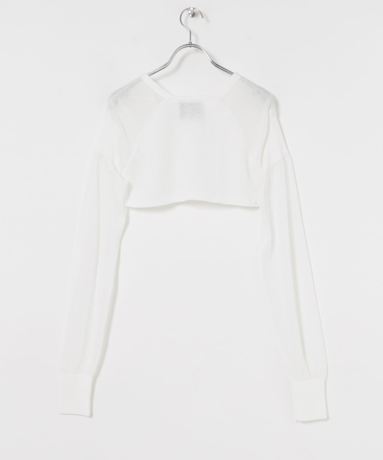 TAN　SHEER PUFFED BOLERO OFF WHITE FREE