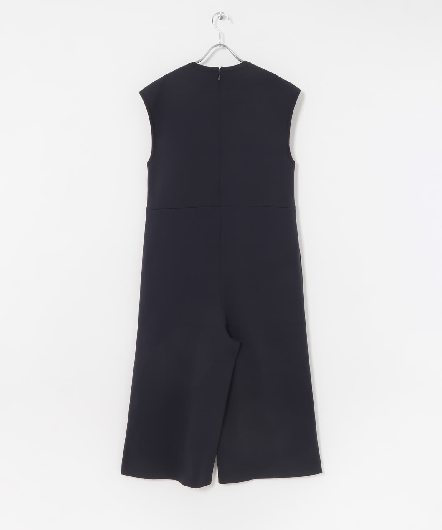 TAN　EMBOSS KNITTED ROMPERS D NAVY FREE