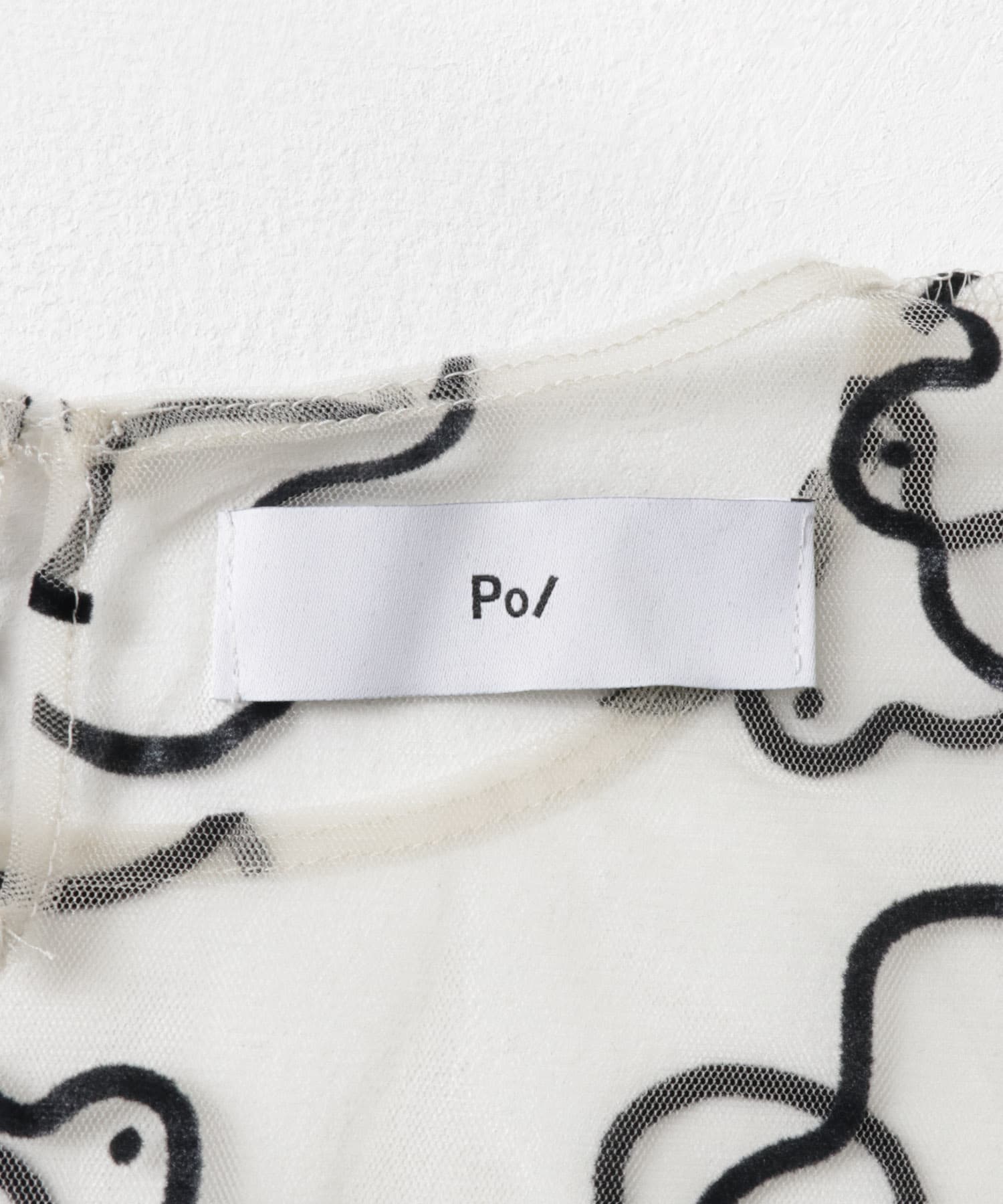 Po/　sheer tulle top ameba black FREE