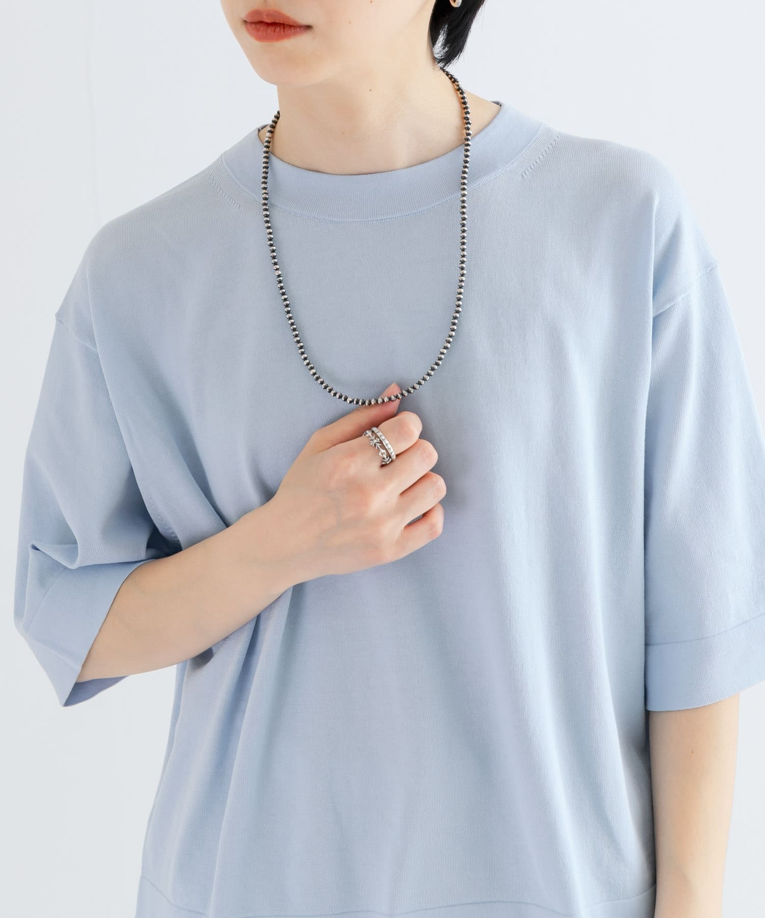ERICKA NICOLAS BEGAY　Plain Design Nacklace 4mm Oxidized -