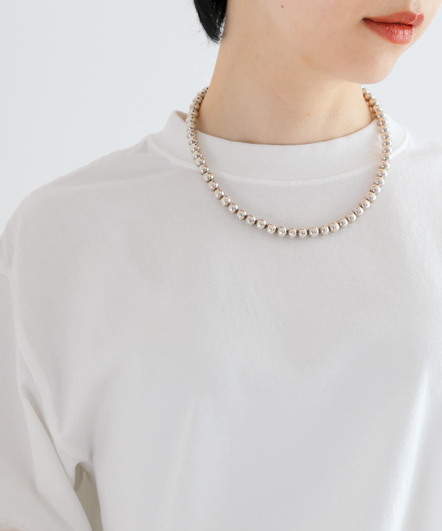 ERICKA NICOLAS BEGAY　Plain Design Nacklace 7mm Shiny -