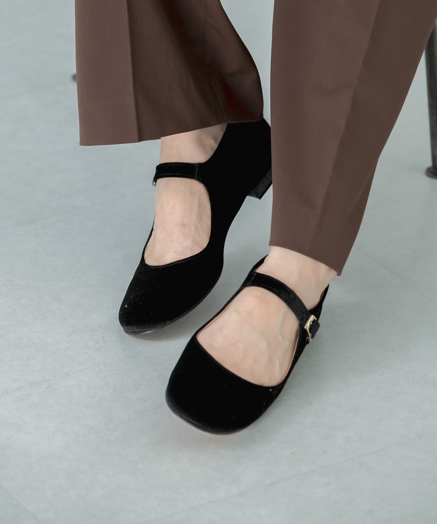 CORSO ROMA, 9　VELVET SHOES BLACK 36
