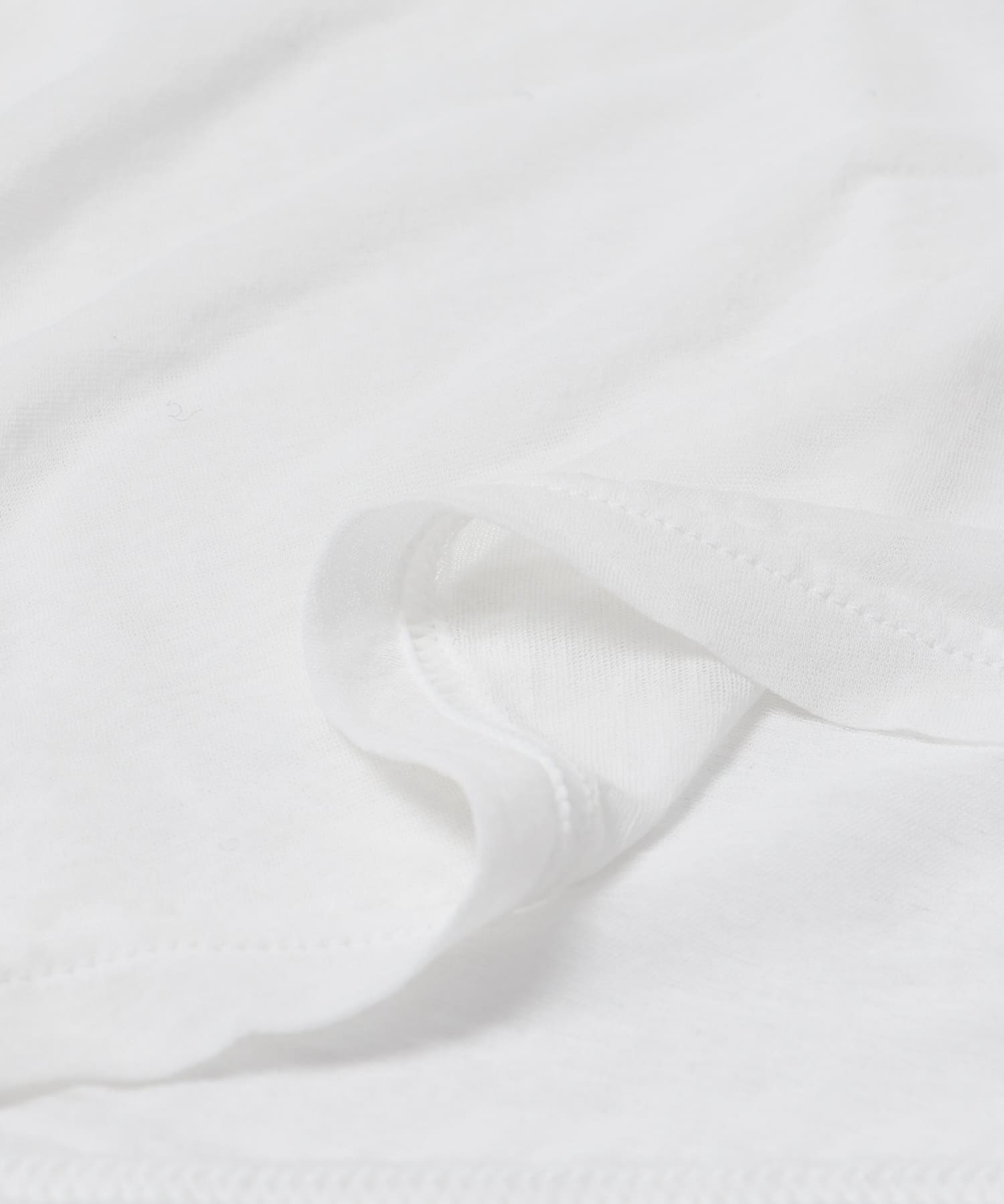 SEEALL　LAYERED SHEER HIGH-NECK T-SHIRTS WHITE FREE
