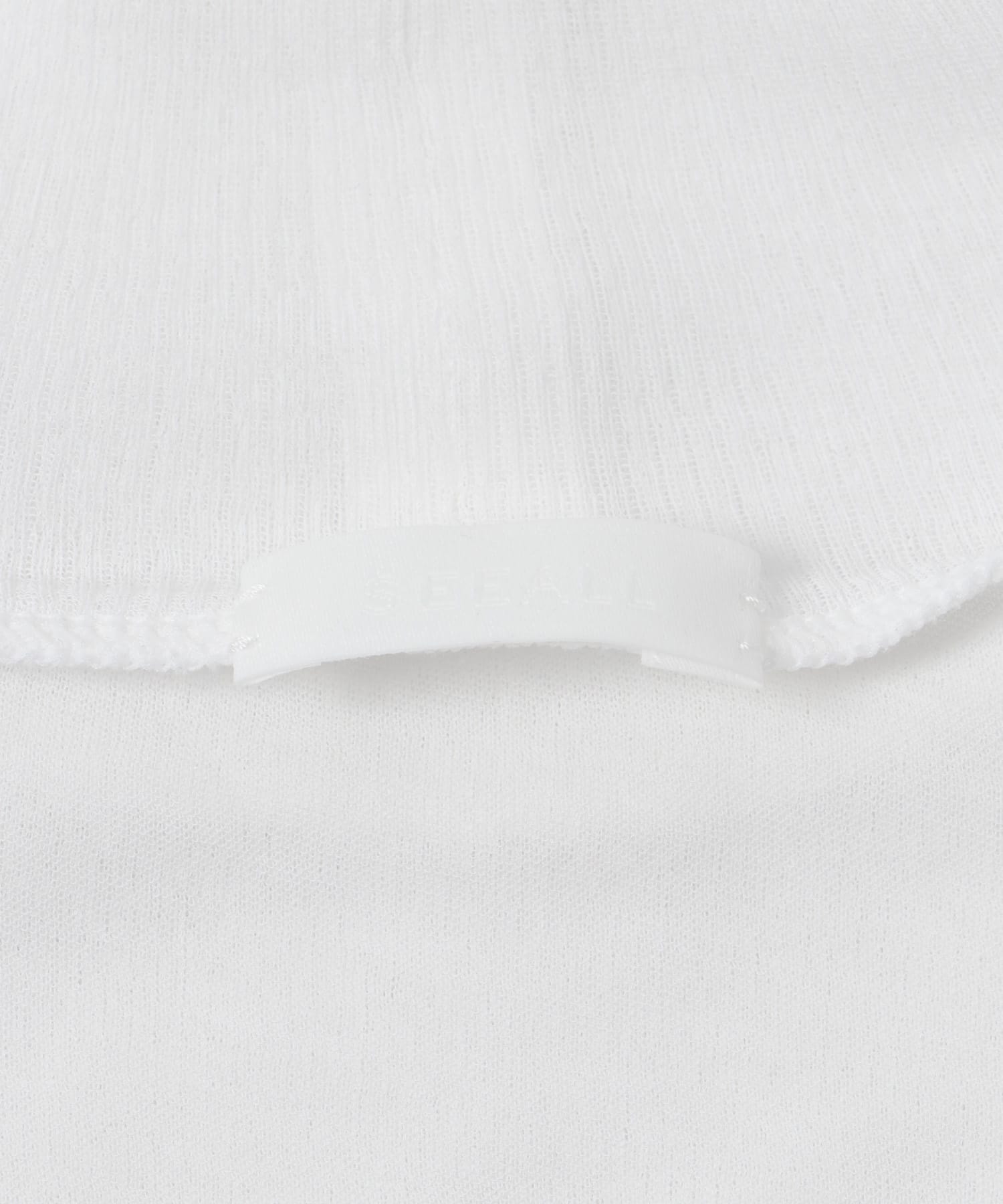 SEEALL　LAYERED SHEER HIGH-NECK T-SHIRTS WHITE FREE