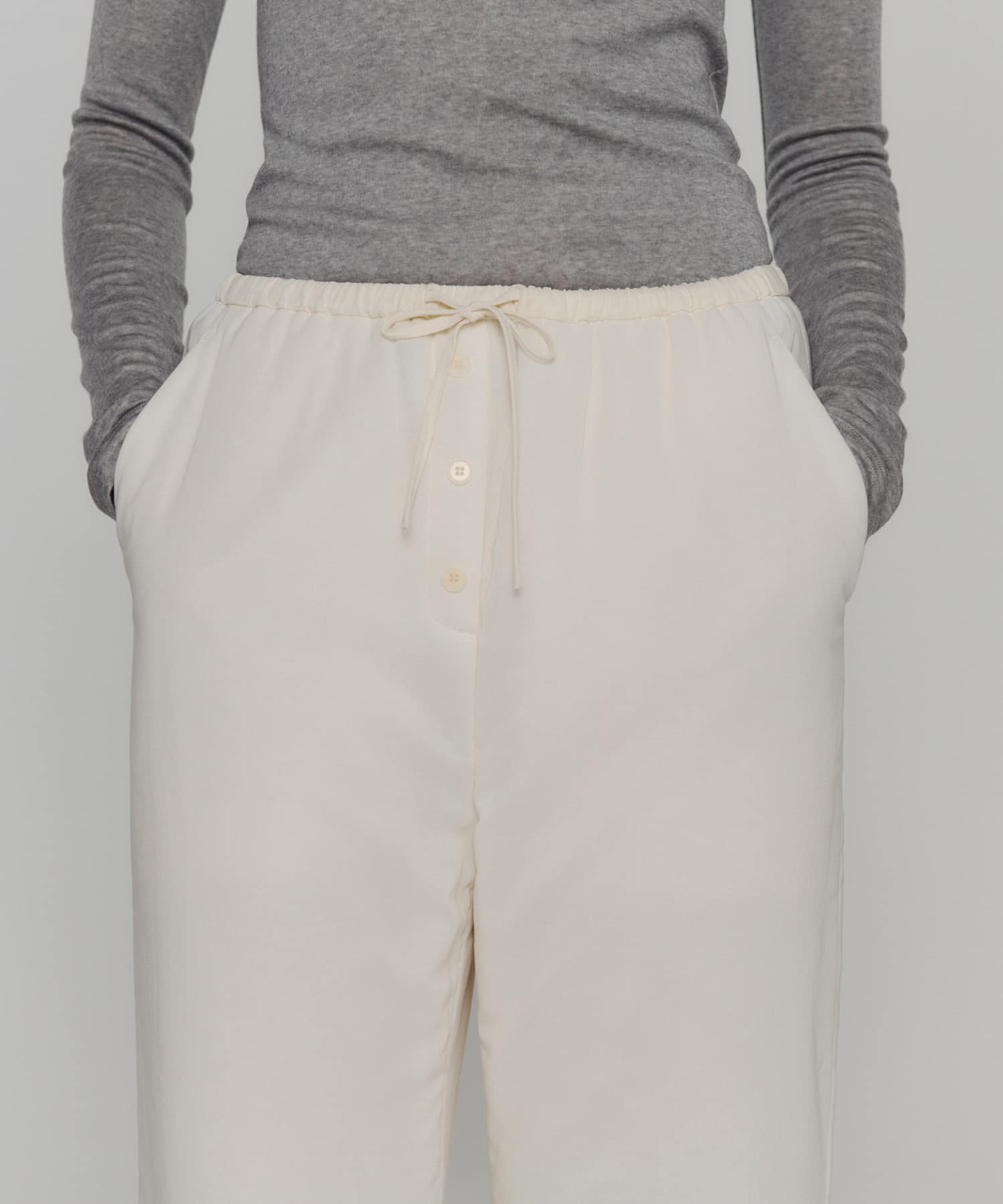 AMOMENTO　SHEER PADDED PANTS IVORY 0