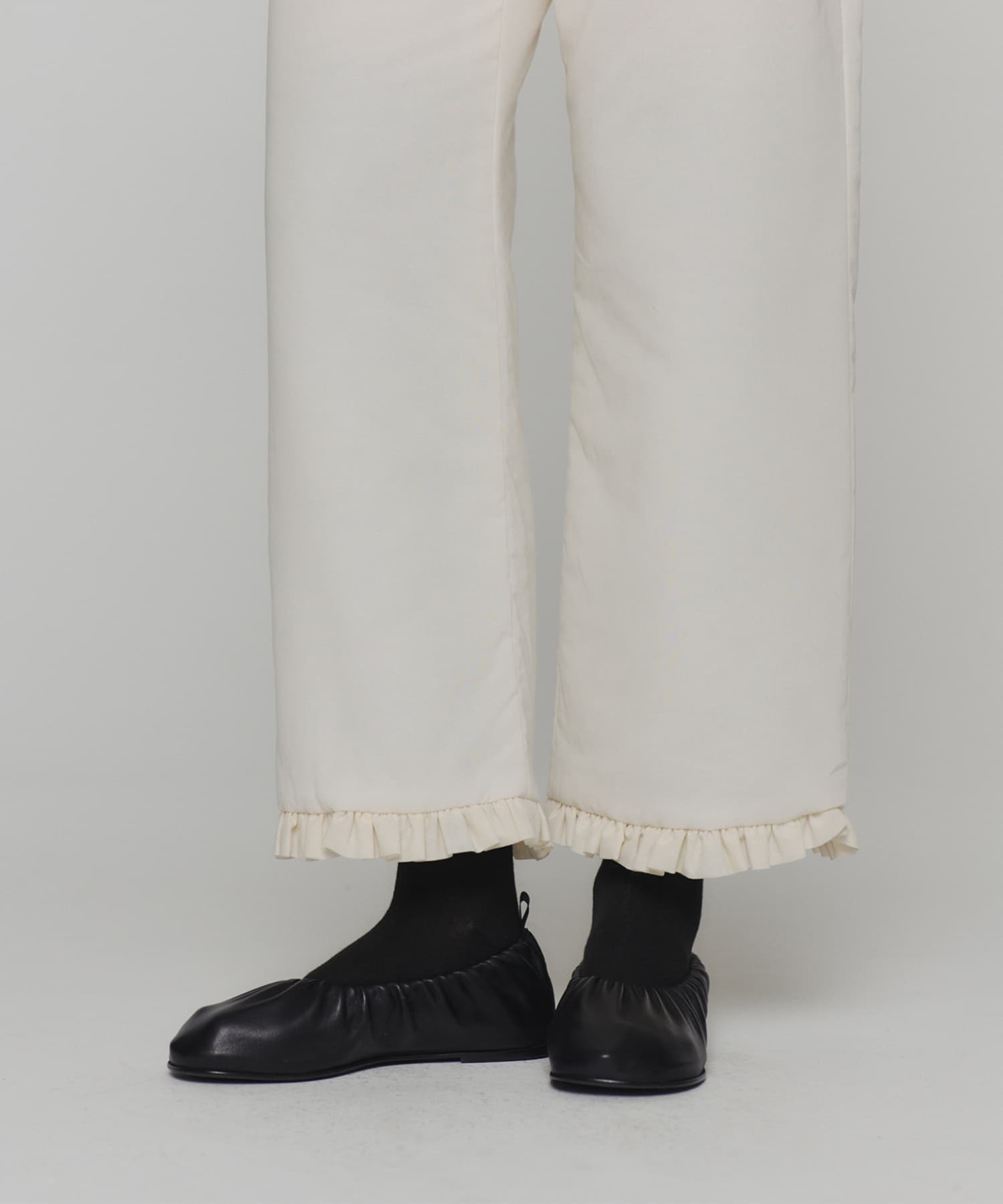 AMOMENTO　SHEER PADDED PANTS IVORY 0