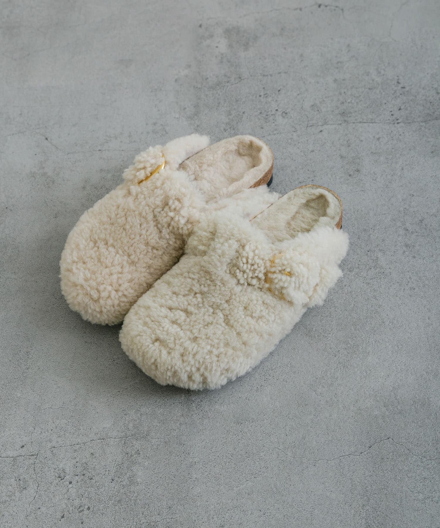 BIRKENSTOCK　BOSTON BIG BUCKLE TEDDY EGGSHELL 36