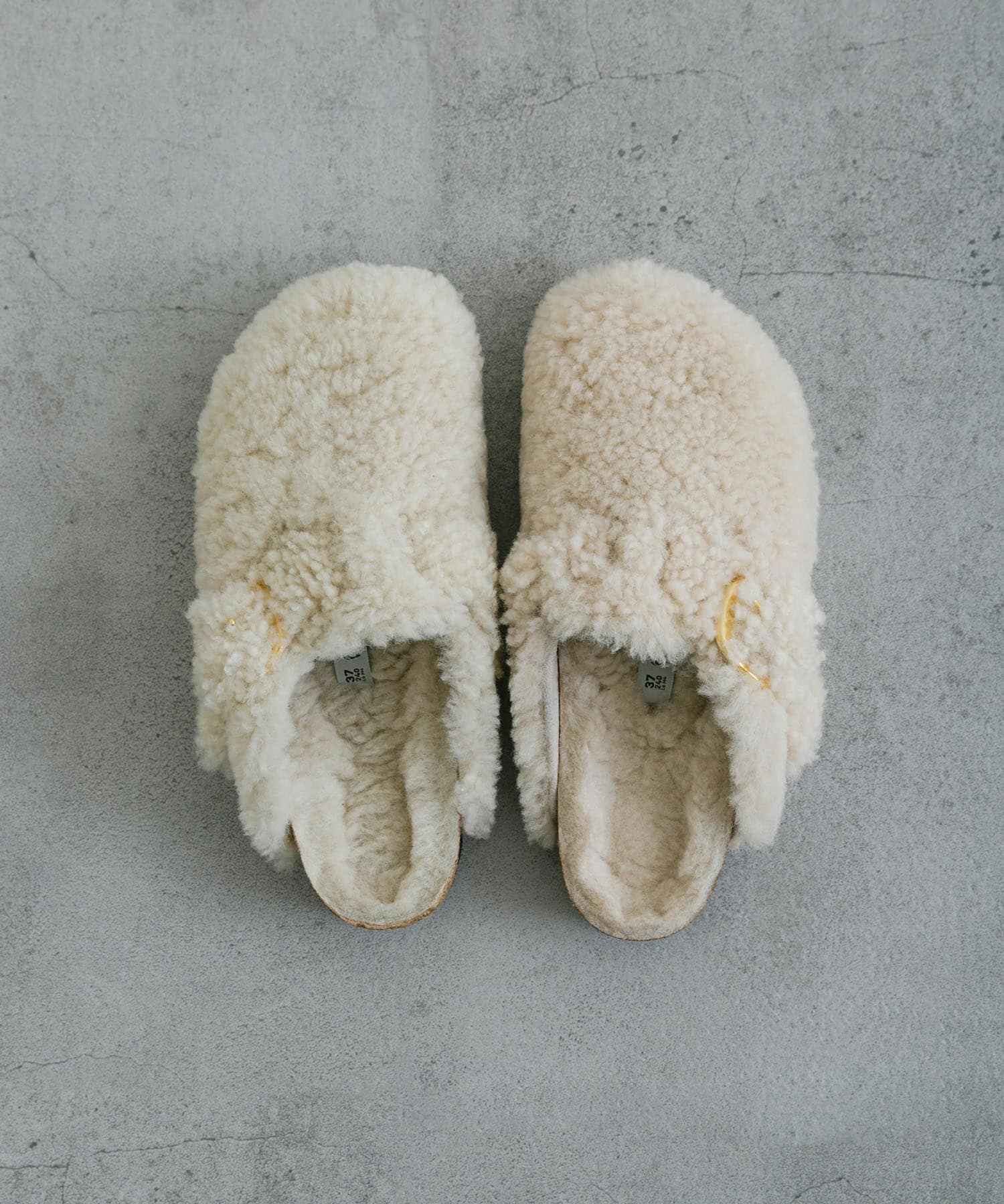 BIRKENSTOCK　BOSTON BIG BUCKLE TEDDY EGGSHELL 36