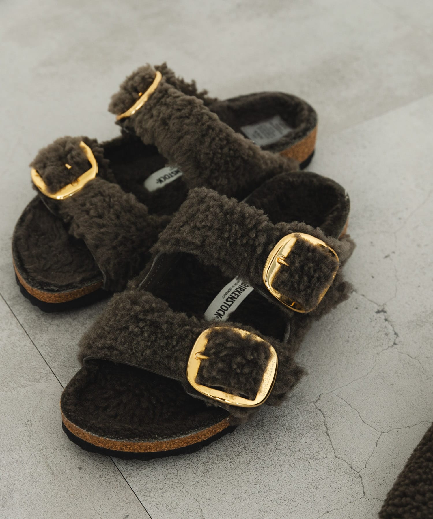 BIRKENSTOCK ARIZONA BIG BUCKLE TEDDY(36 GRAY): シューズ｜URBAN
