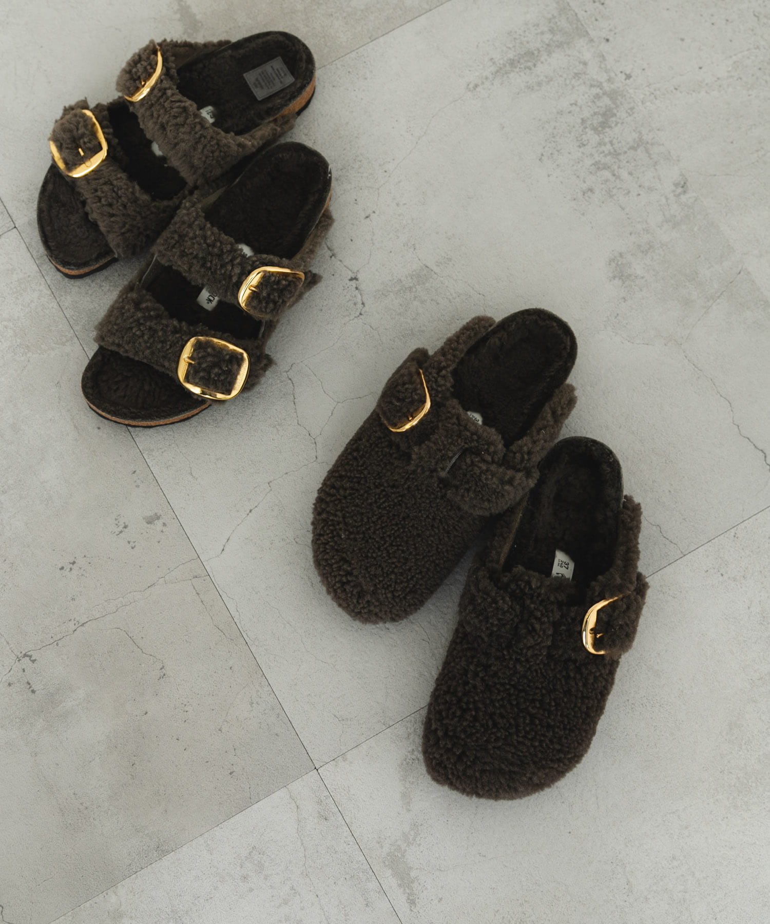 BIRKENSTOCK　BOSTON BIG BUCKLE TEDDY GRAY 36