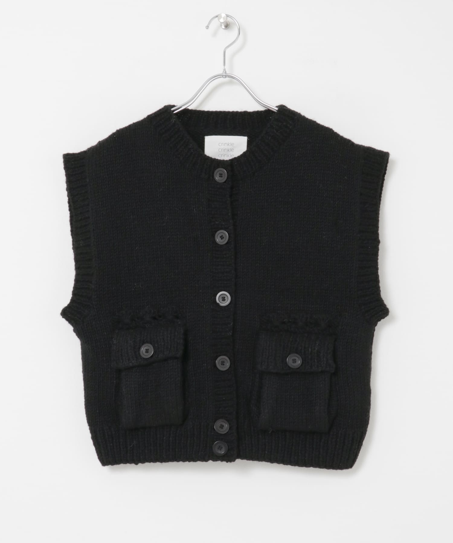 『別注』crinkle crinkle crinkle×UR　NEPAL KNIT VEST black FREE