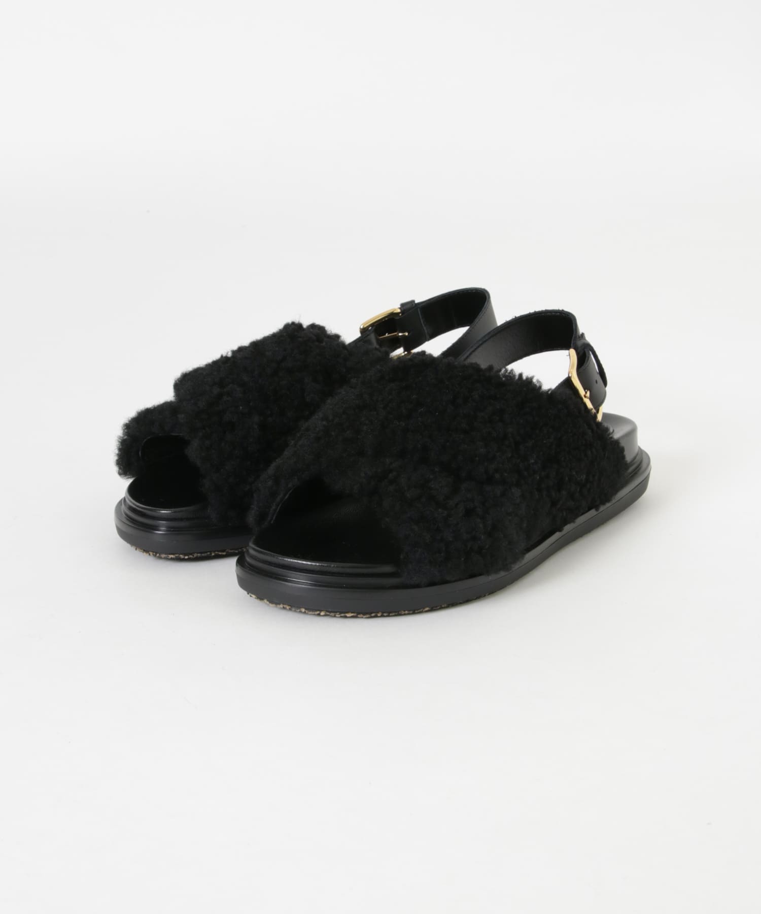 MARNI　カーリーシアリング製フスベットスライド