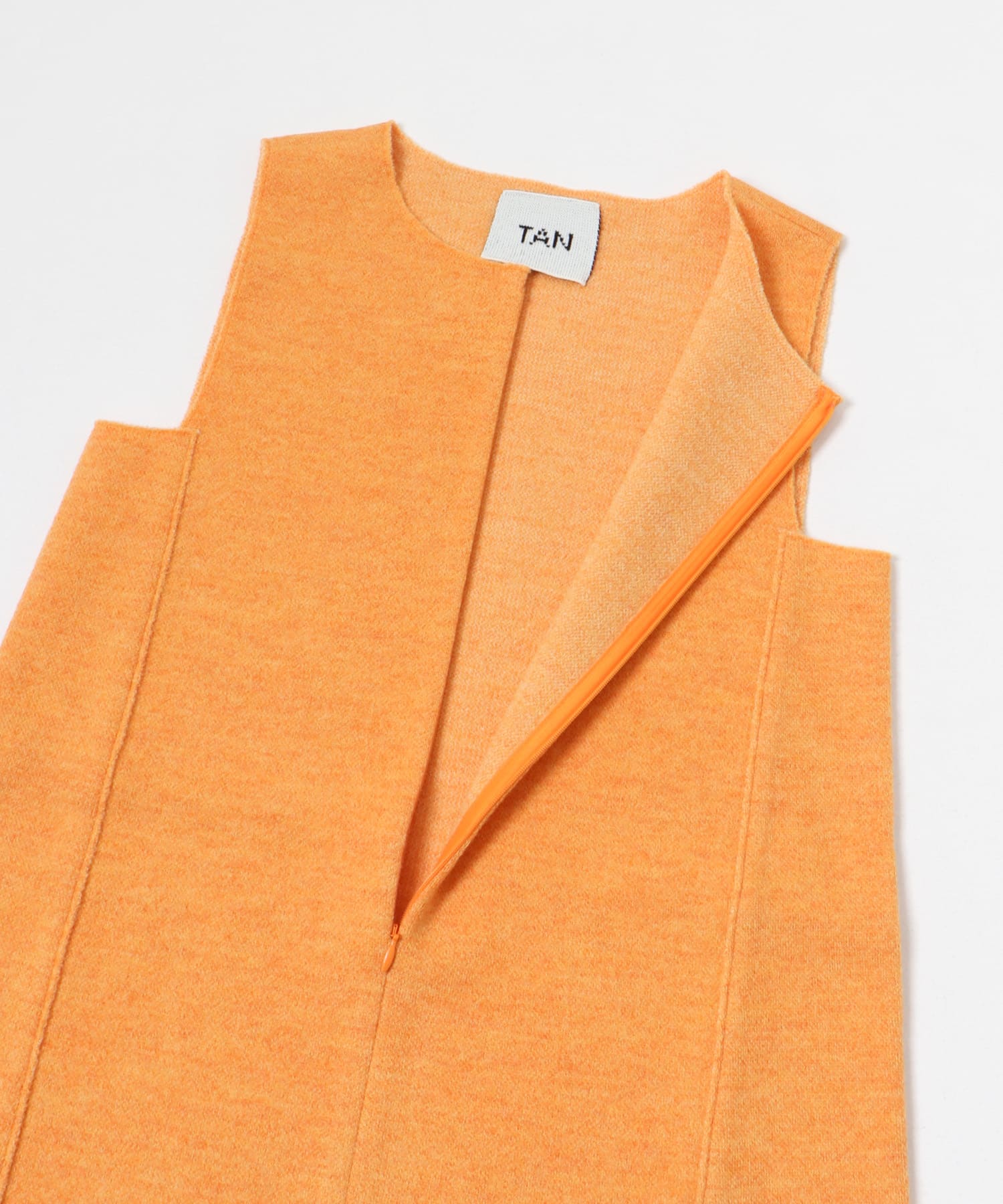 TAN　JACQUARD MINI DRESS ORANGE FREE