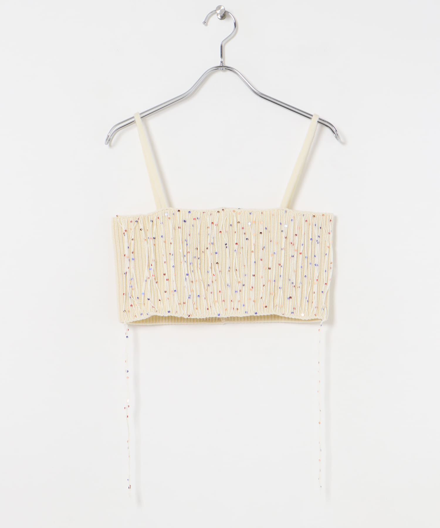 TAN　SPANGLE KNITTED BAND TOP