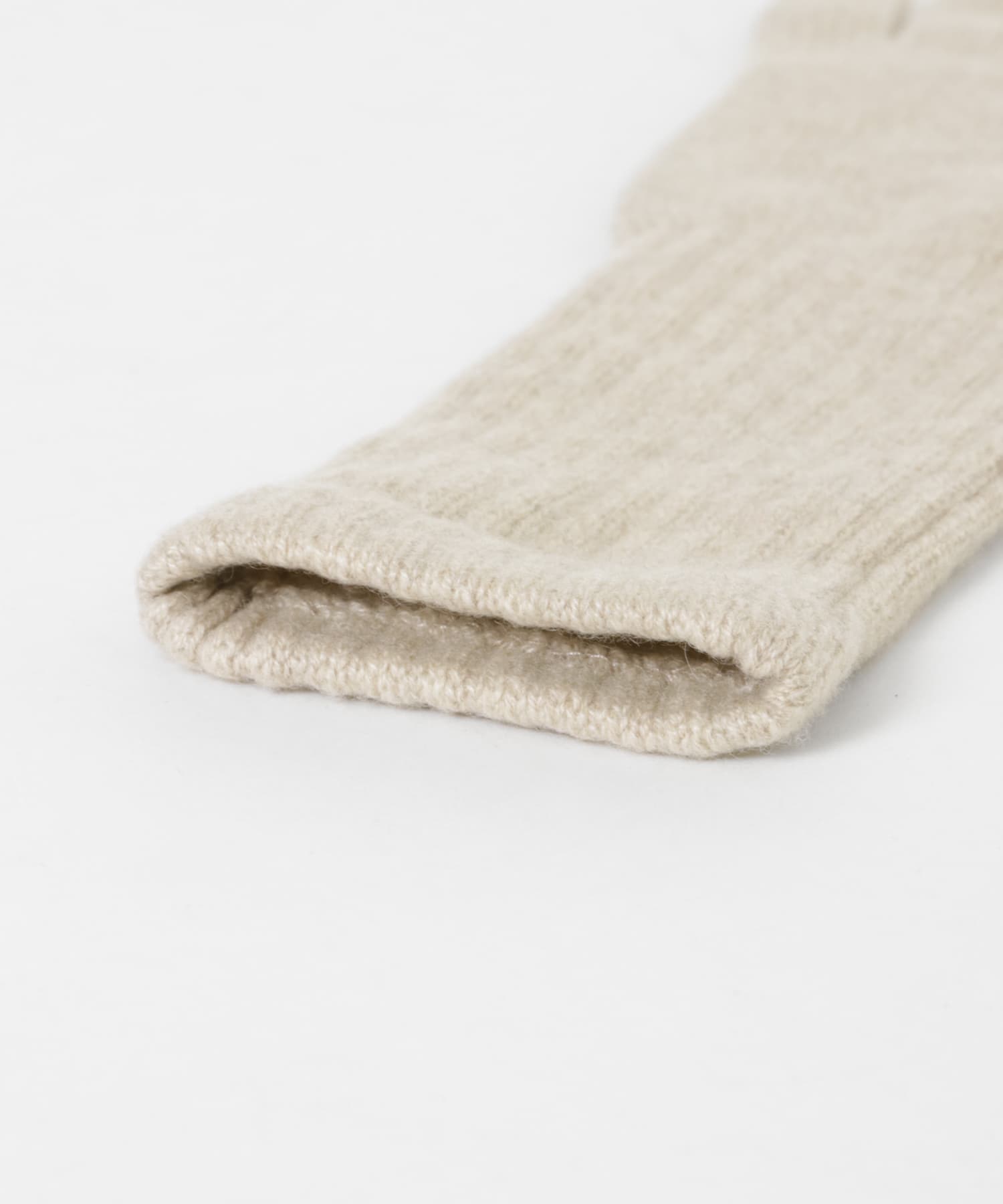William Brunton Hand Knits　long rib cuff Glove OATMEAL -