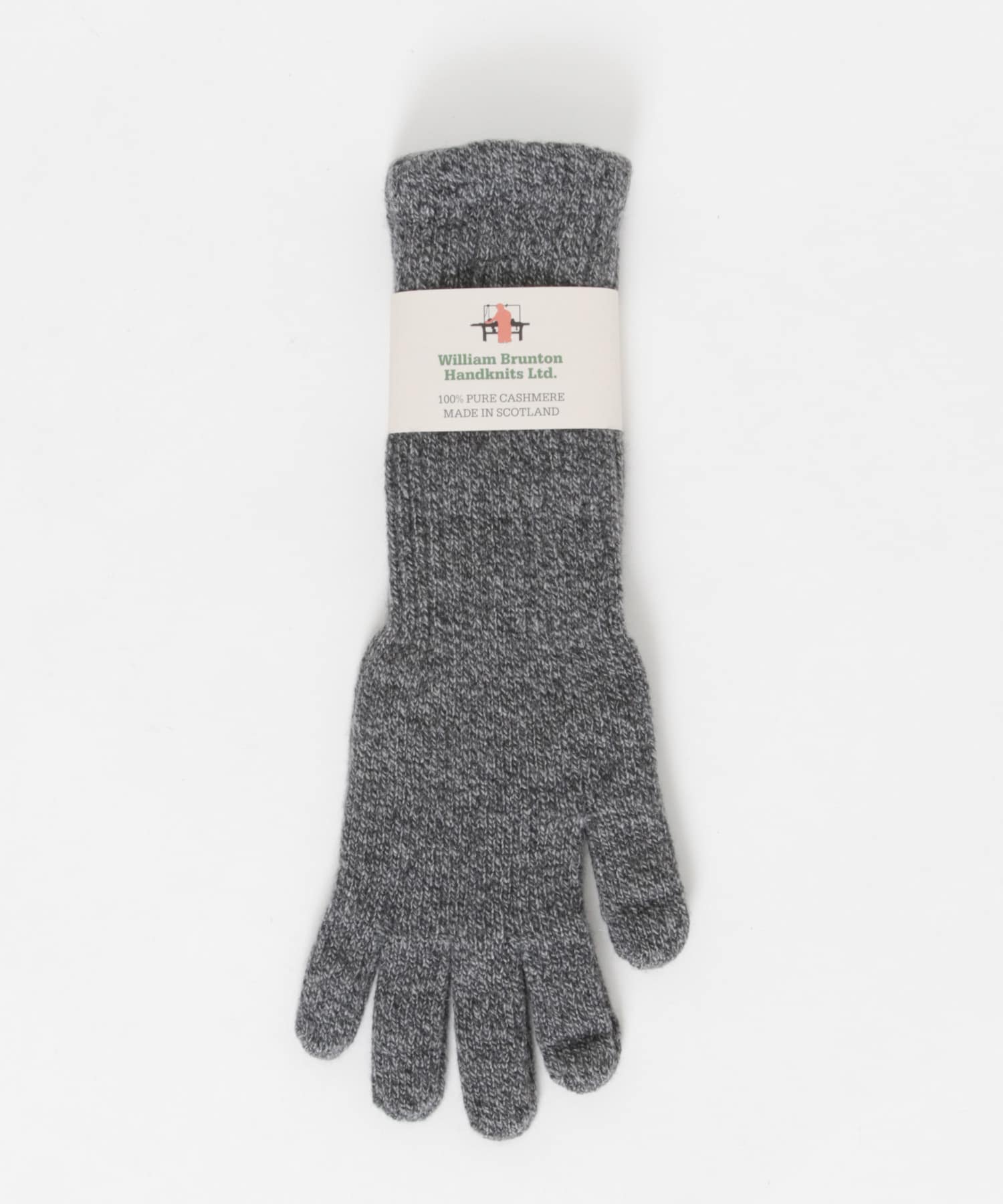William Brunton Hand Knits　long rib cuff Glove Black MIX -