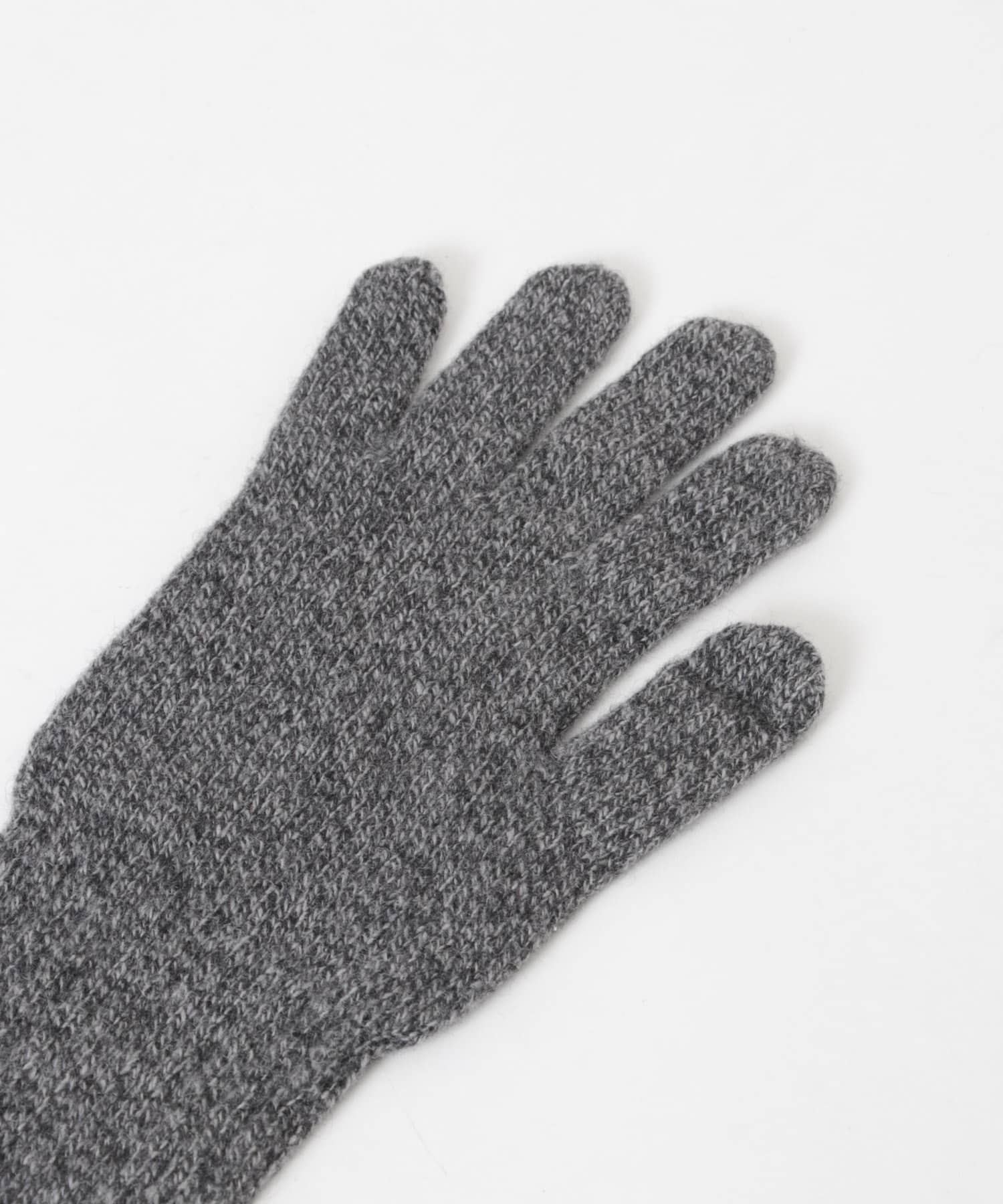 William Brunton Hand Knits　long rib cuff Glove Black MIX -